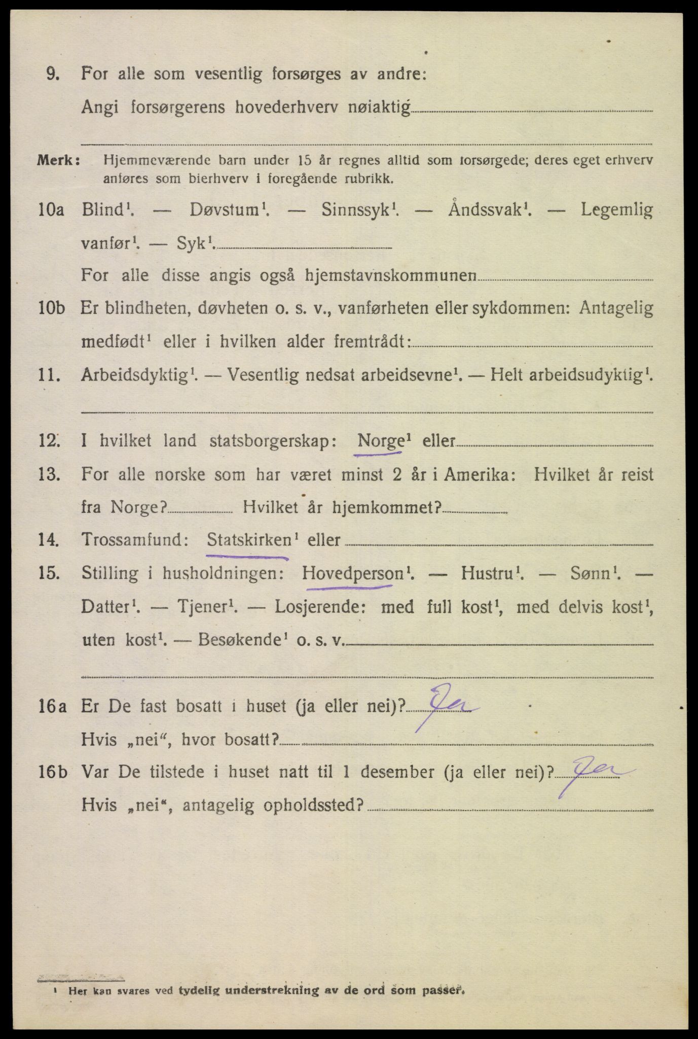 SAK, Folketelling 1920 for 1046 Tonstad herred, 1920, s. 1327