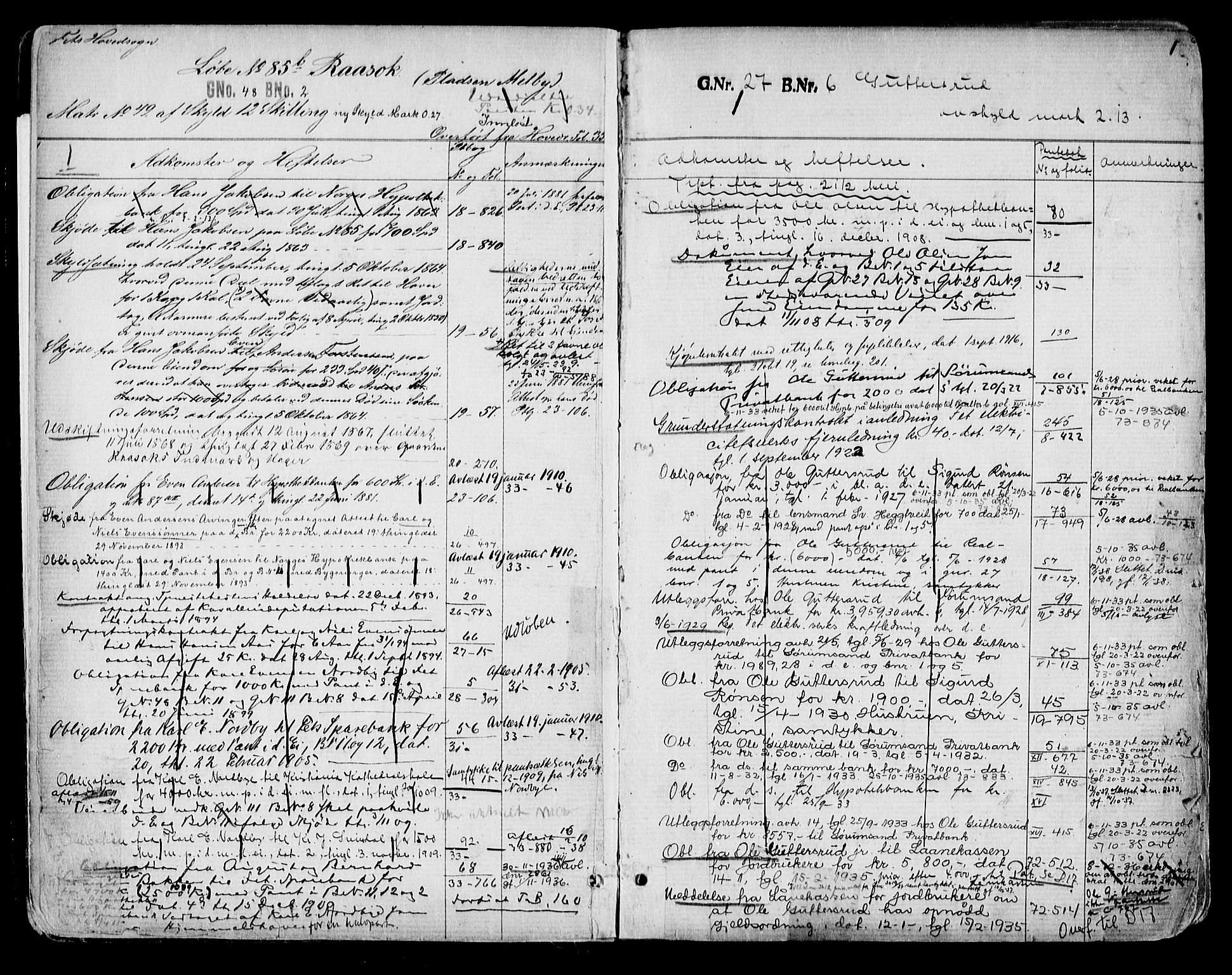 Nedre Romerike sorenskriveri, AV/SAO-A-10469/G/Ga/Gab/L0002: Panteregister nr. II 2, 1863, s. 1
