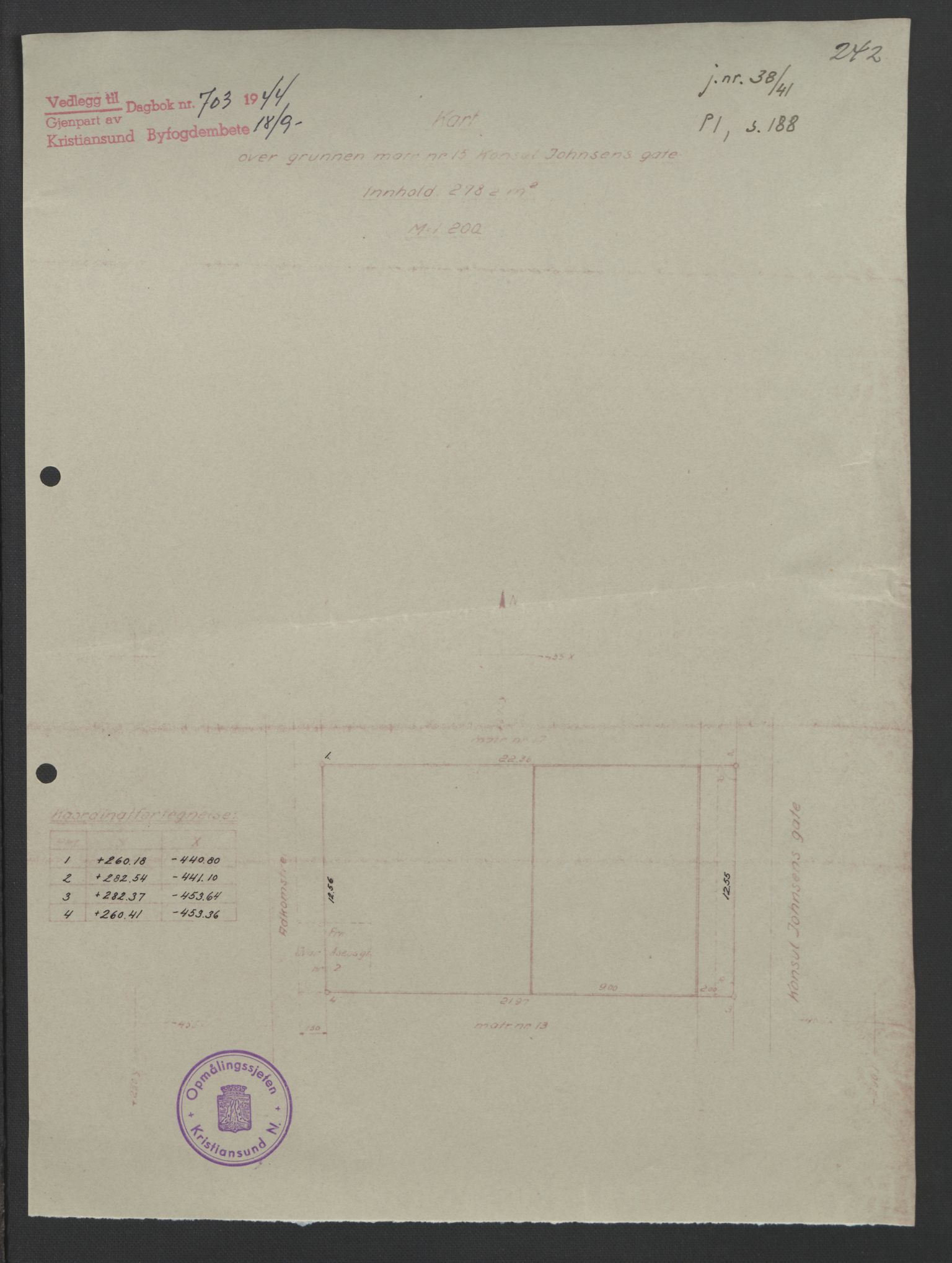 Kristiansund byfogd, AV/SAT-A-4587/A/27: Pantebok nr. 37, 1942-1945, Dagboknr: 703/1944