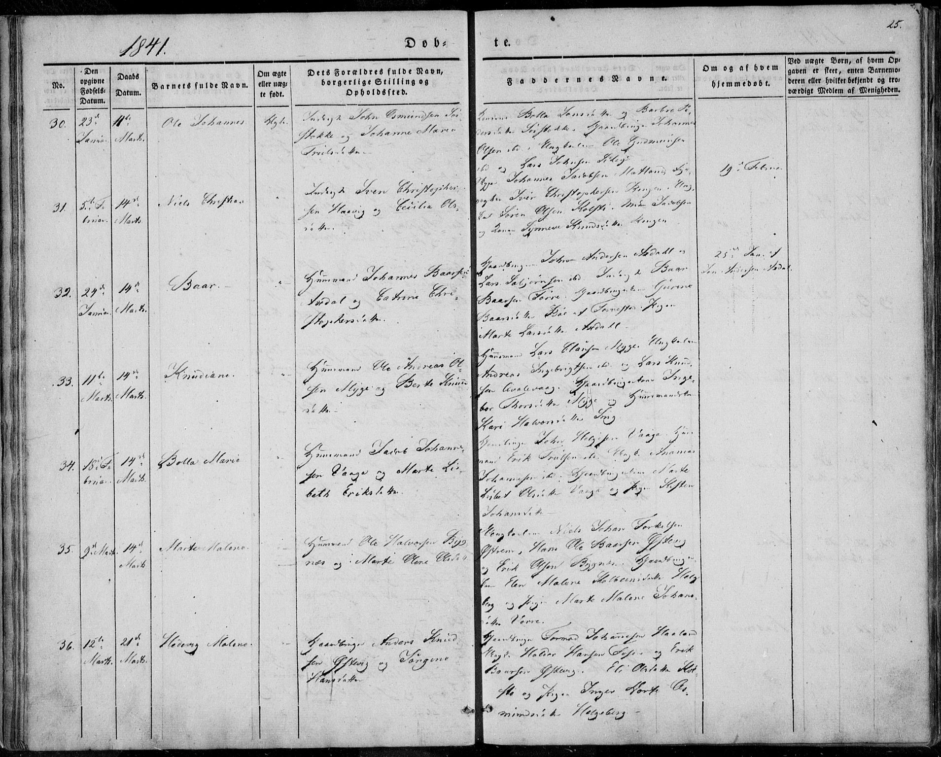 Avaldsnes sokneprestkontor, AV/SAST-A -101851/H/Ha/Haa/L0006: Ministerialbok nr. A 6, 1839-1847, s. 25