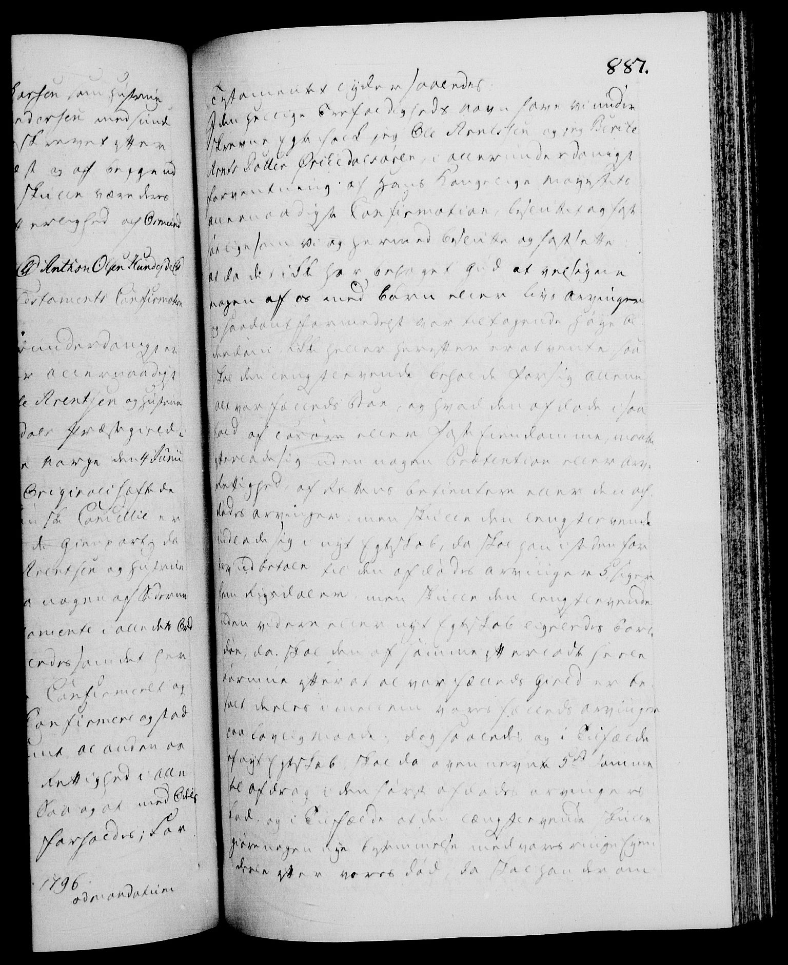 Danske Kanselli 1572-1799, RA/EA-3023/F/Fc/Fca/Fcaa/L0056: Norske registre, 1795-1796, s. 887a