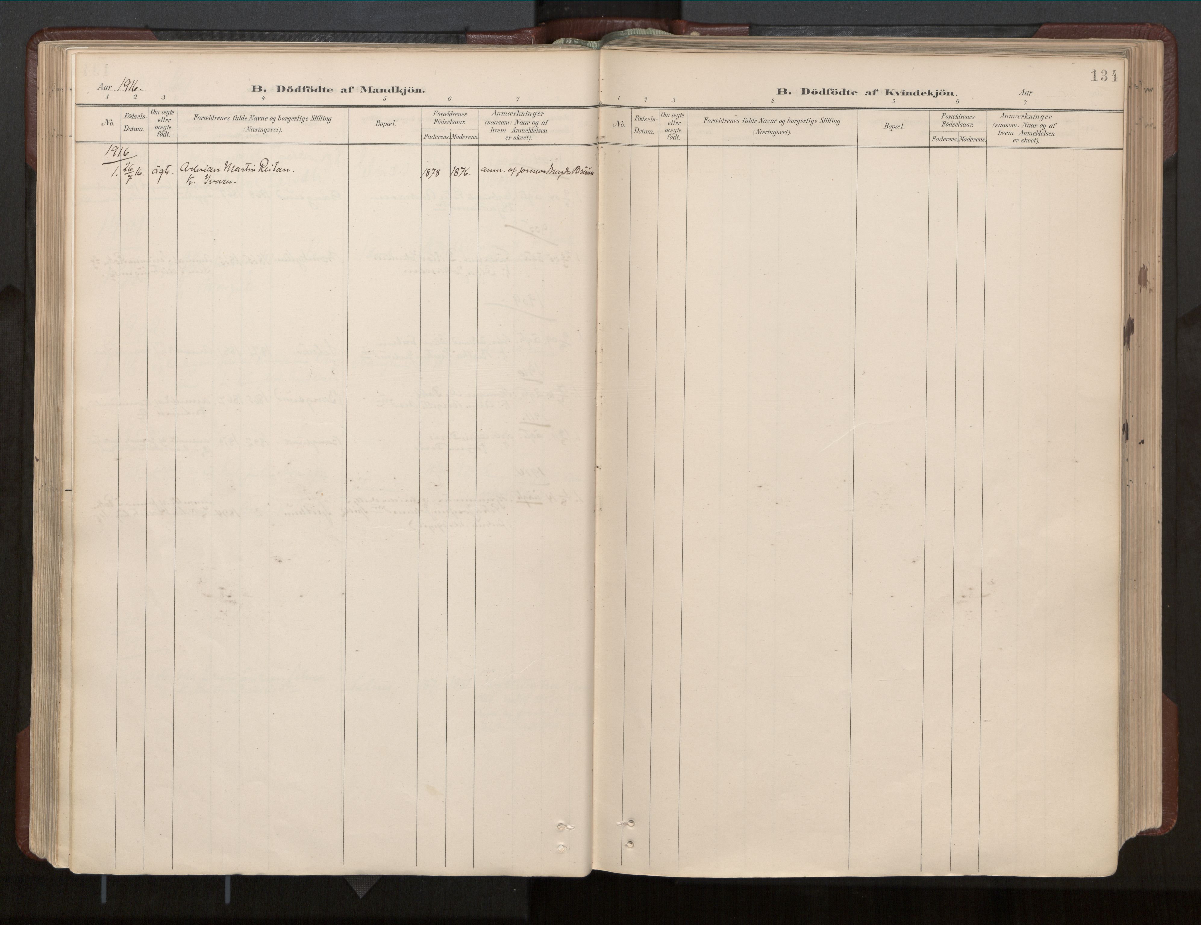 Ministerialprotokoller, klokkerbøker og fødselsregistre - Nord-Trøndelag, SAT/A-1458/770/L0589: Ministerialbok nr. 770A03, 1887-1929, s. 134