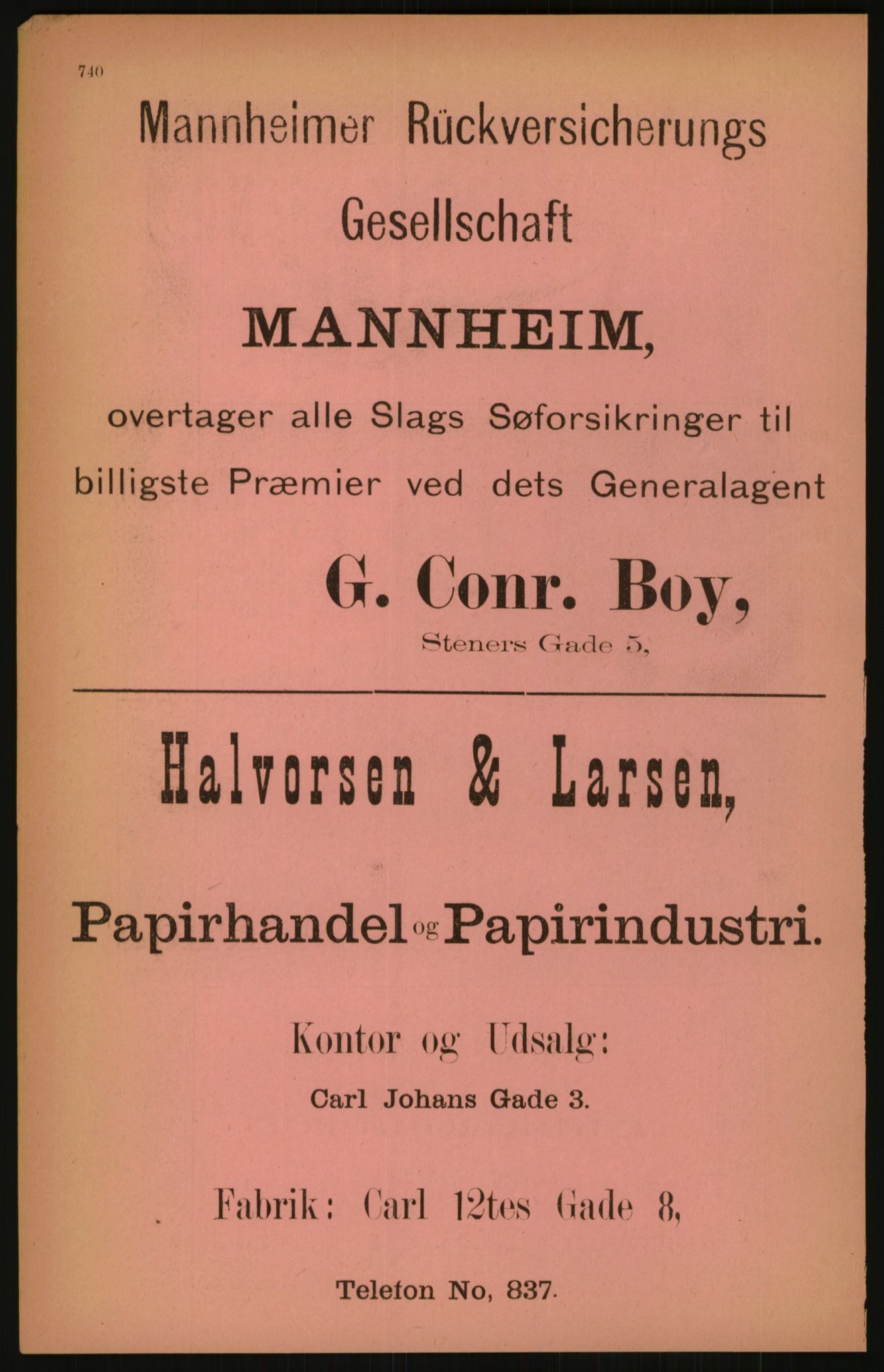 Kristiania/Oslo adressebok, PUBL/-, 1891, s. 740