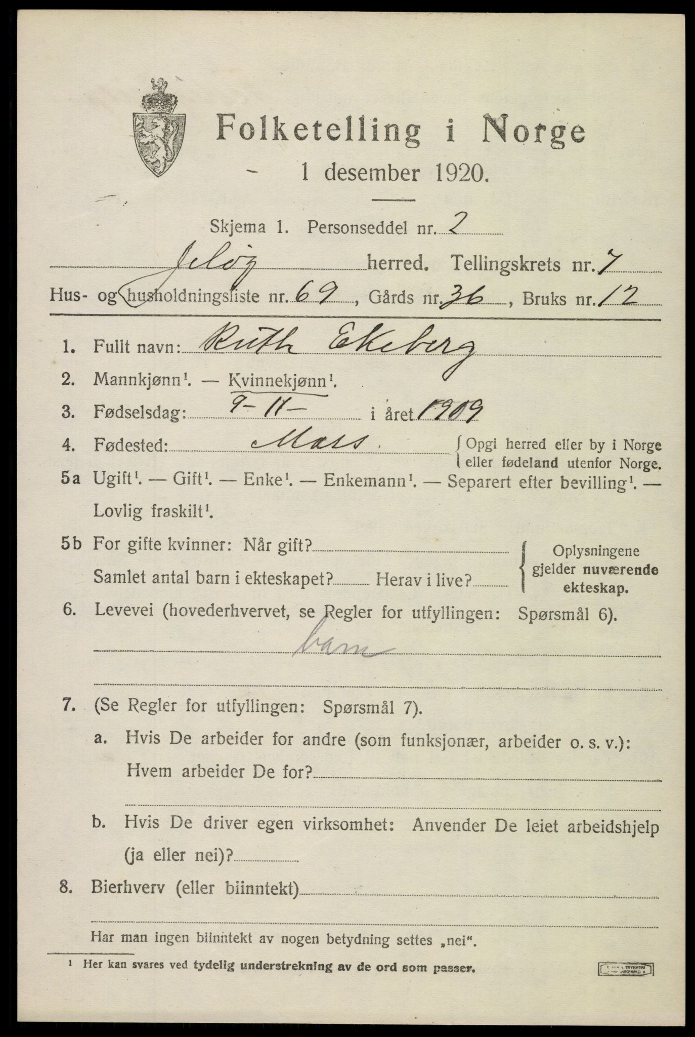 SAO, Folketelling 1920 for 0194 Moss herred, 1920, s. 8639