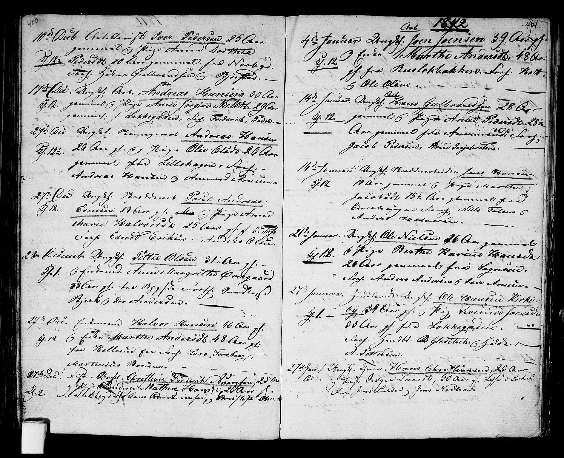 Aker prestekontor kirkebøker, AV/SAO-A-10861/G/L0007: Klokkerbok nr. 7, 1838-1846, s. 400-401