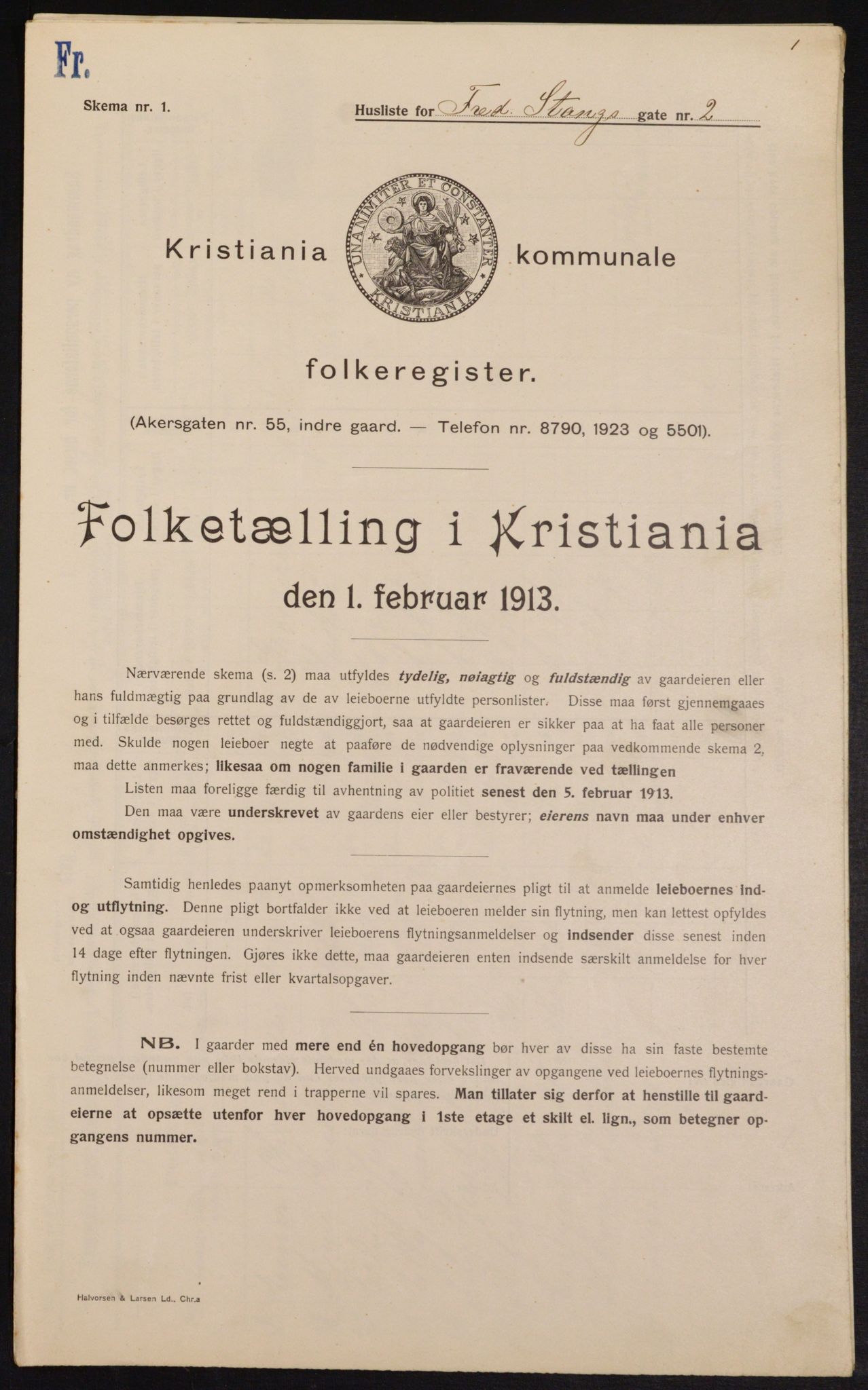 OBA, Kommunal folketelling 1.2.1913 for Kristiania, 1913, s. 26770