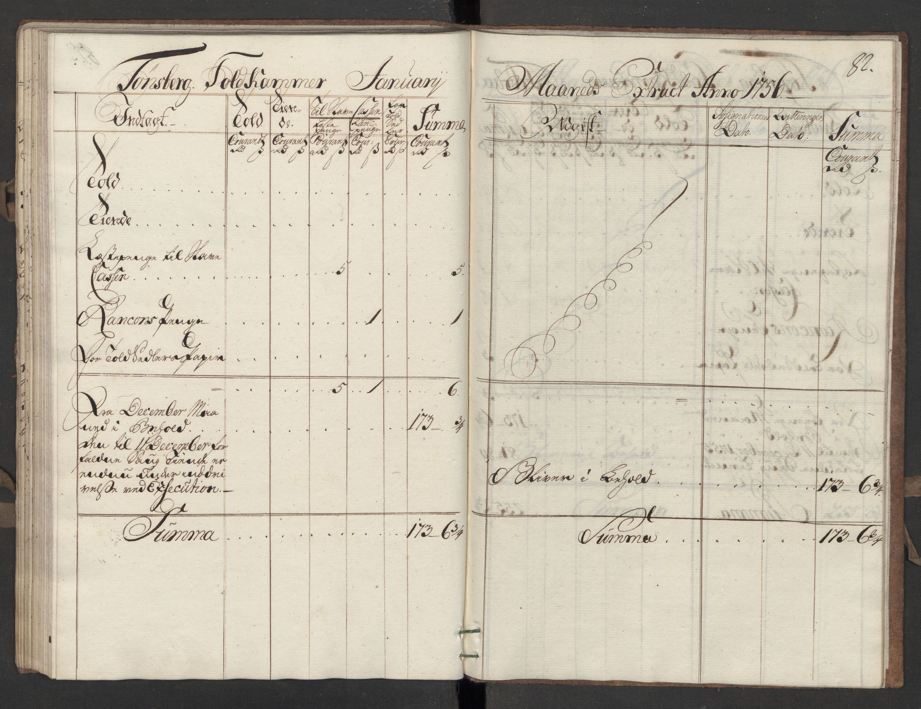 Generaltollkammeret, tollregnskaper, AV/RA-EA-5490/R10/L0018/0002: Tollregnskaper Tønsberg / Utgående hovedtollbok, 1756, s. 50b-51a