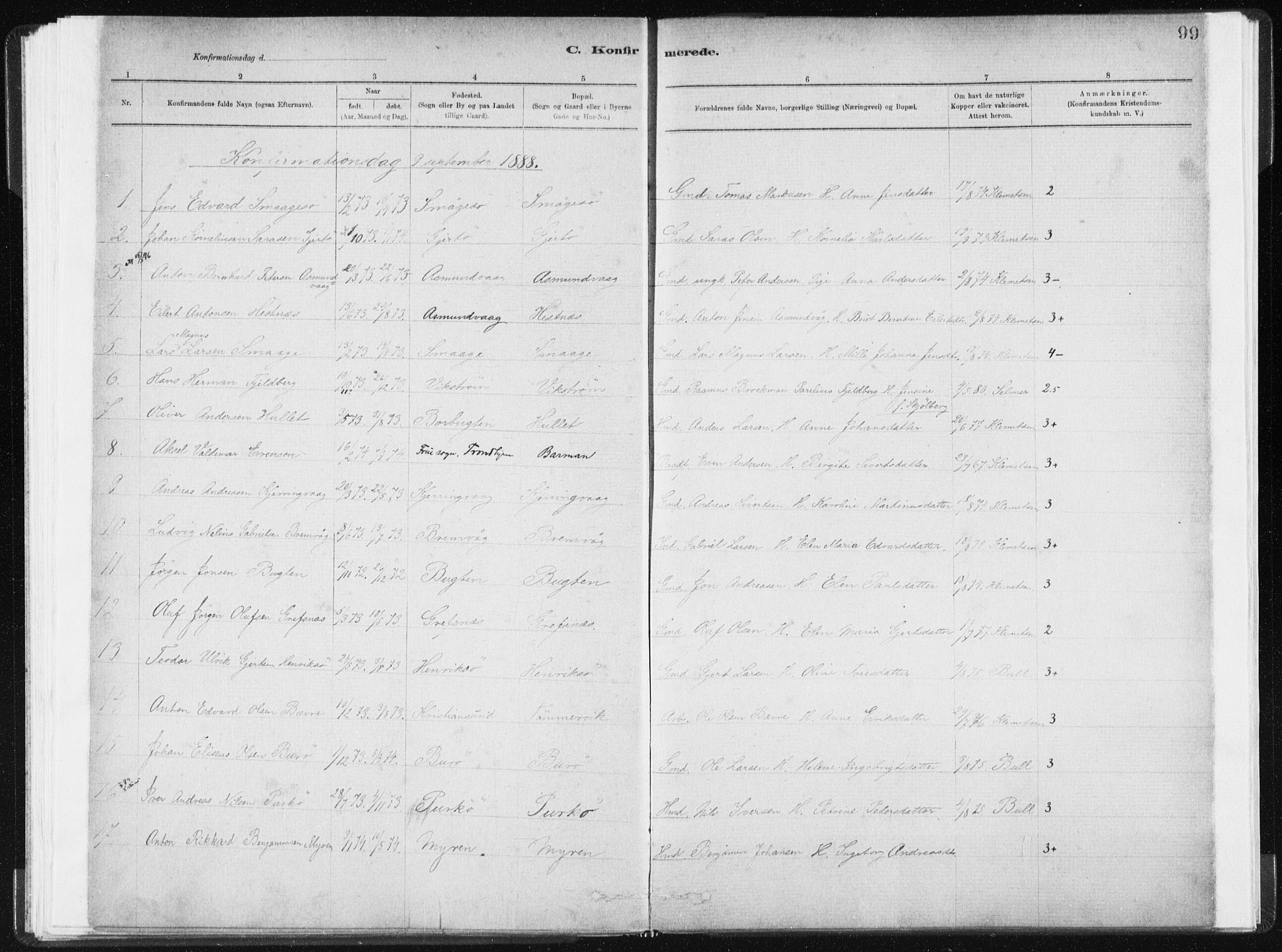 Ministerialprotokoller, klokkerbøker og fødselsregistre - Sør-Trøndelag, AV/SAT-A-1456/634/L0533: Ministerialbok nr. 634A09, 1882-1901, s. 99