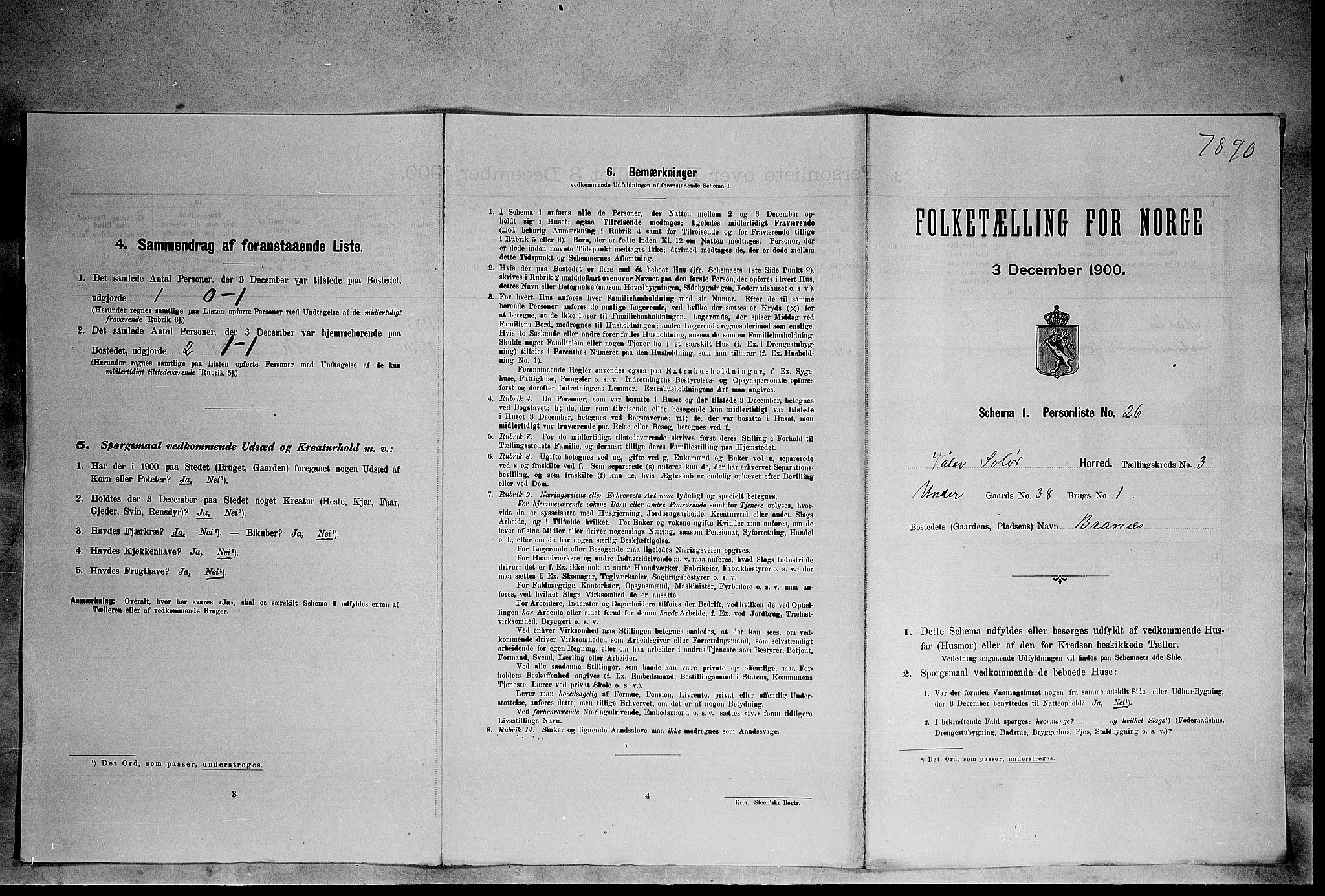 SAH, Folketelling 1900 for 0426 Våler herred, 1900, s. 407