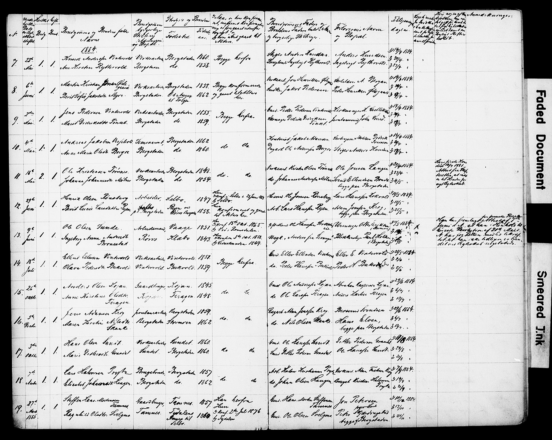 Ministerialprotokoller, klokkerbøker og fødselsregistre - Sør-Trøndelag, SAT/A-1456/681/L0934: Lysningsprotokoll nr. 681A12, 1884-1918