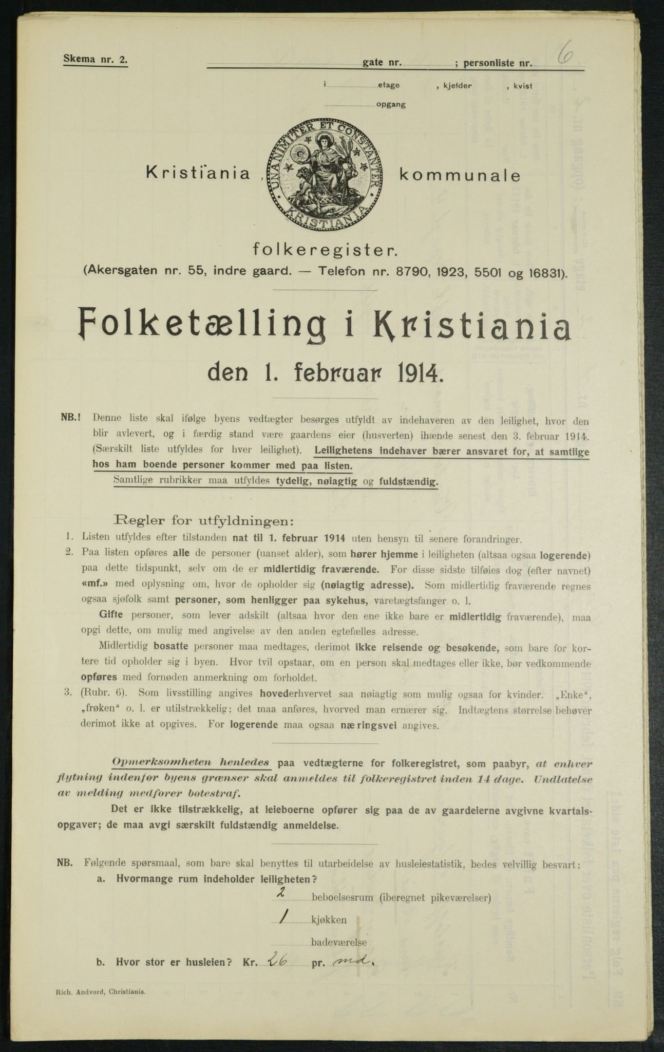 OBA, Kommunal folketelling 1.2.1914 for Kristiania, 1914, s. 16025