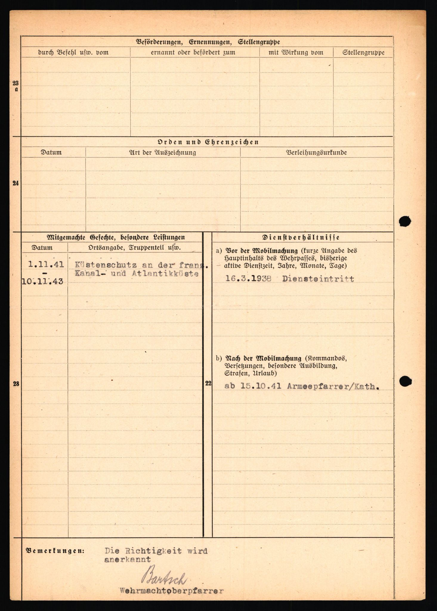 Forsvarets Overkommando. 2 kontor. Arkiv 11.4. Spredte tyske arkivsaker, AV/RA-RAFA-7031/D/Dar/Dara/L0018: Personalbøker, 1940-1945, s. 89