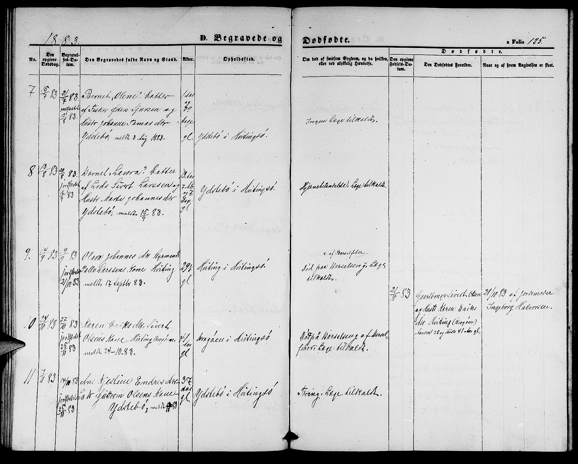 Rennesøy sokneprestkontor, SAST/A -101827/H/Ha/Hab/L0003: Klokkerbok nr. B 3, 1855-1888, s. 125