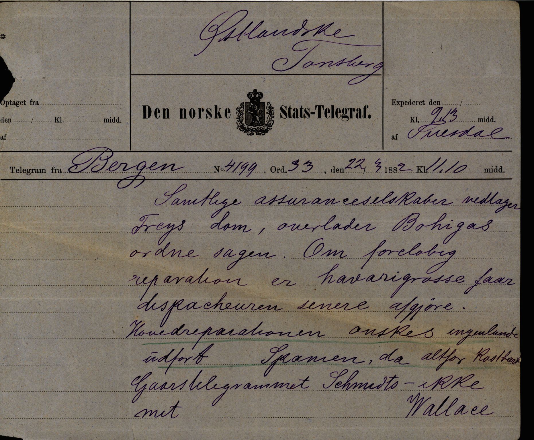 Pa 63 - Østlandske skibsassuranceforening, VEMU/A-1079/G/Ga/L0015/0010: Havaridokumenter / Cuba, Sirius, Freyr, Noatun, Frey, 1882, s. 132