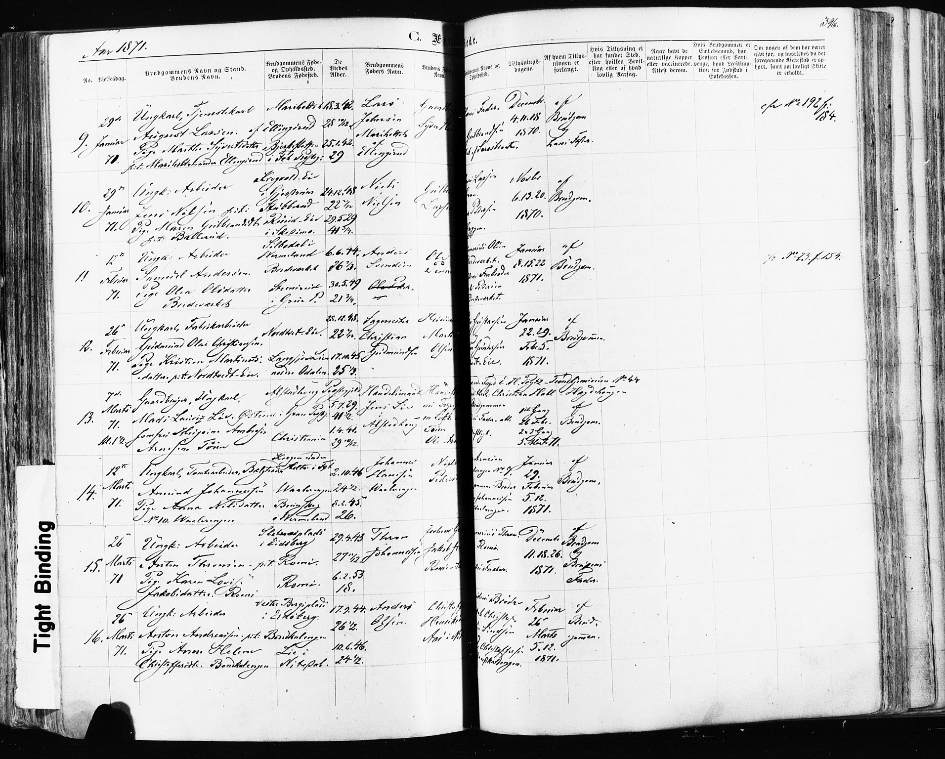 Østre Aker prestekontor Kirkebøker, AV/SAO-A-10840/F/Fa/L0003: Ministerialbok nr. I 3, 1869-1875, s. 396