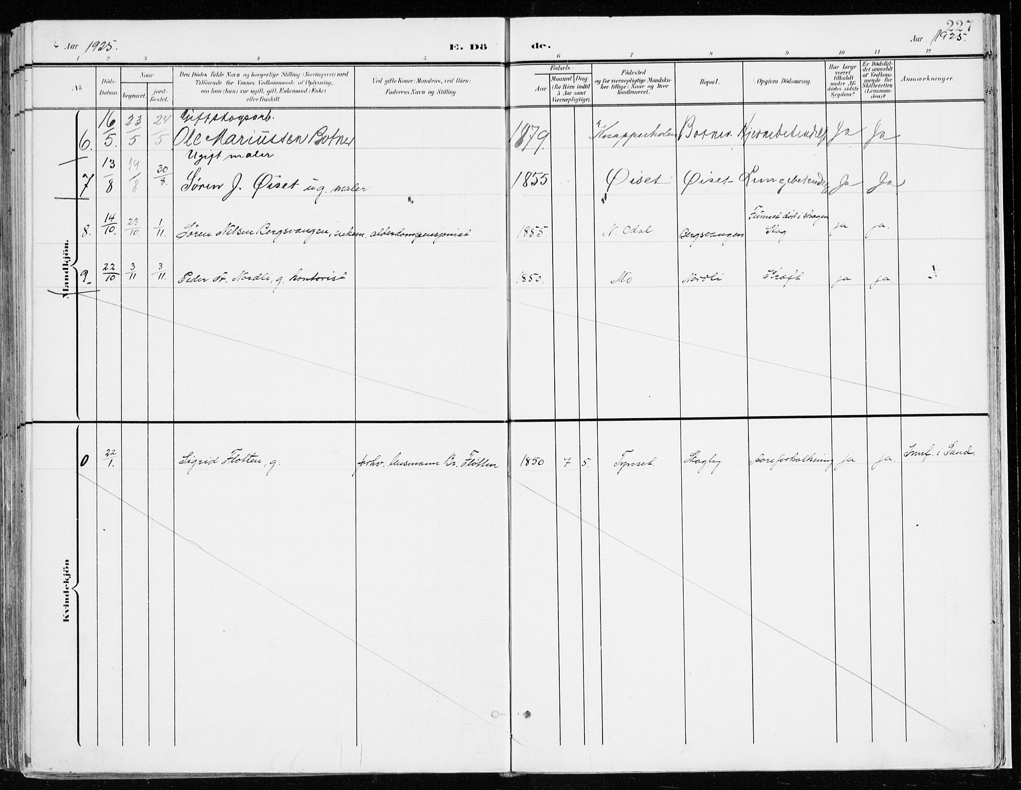 Nord-Odal prestekontor, AV/SAH-PREST-032/H/Ha/Haa/L0009: Ministerialbok nr. 9, 1902-1926, s. 227