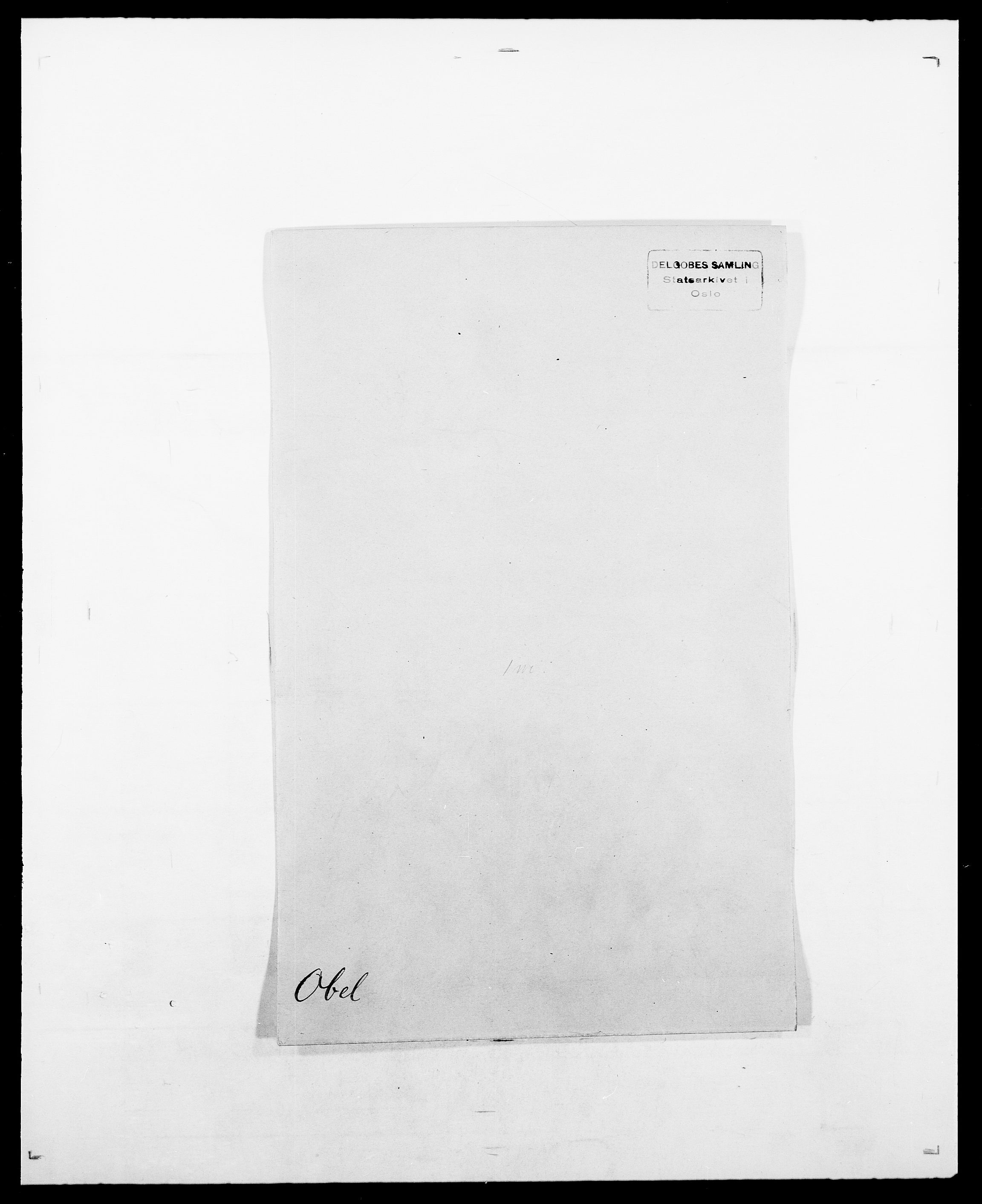 Delgobe, Charles Antoine - samling, AV/SAO-PAO-0038/D/Da/L0029: Obel - Oxholm, s. 1