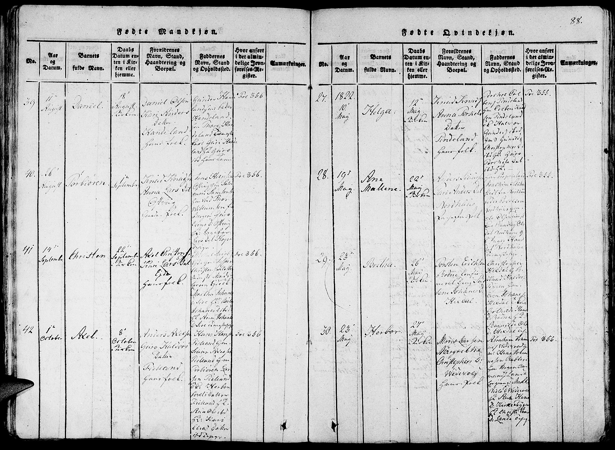 Fjelberg sokneprestembete, AV/SAB-A-75201/H/Haa: Ministerialbok nr. A 4, 1816-1822, s. 88