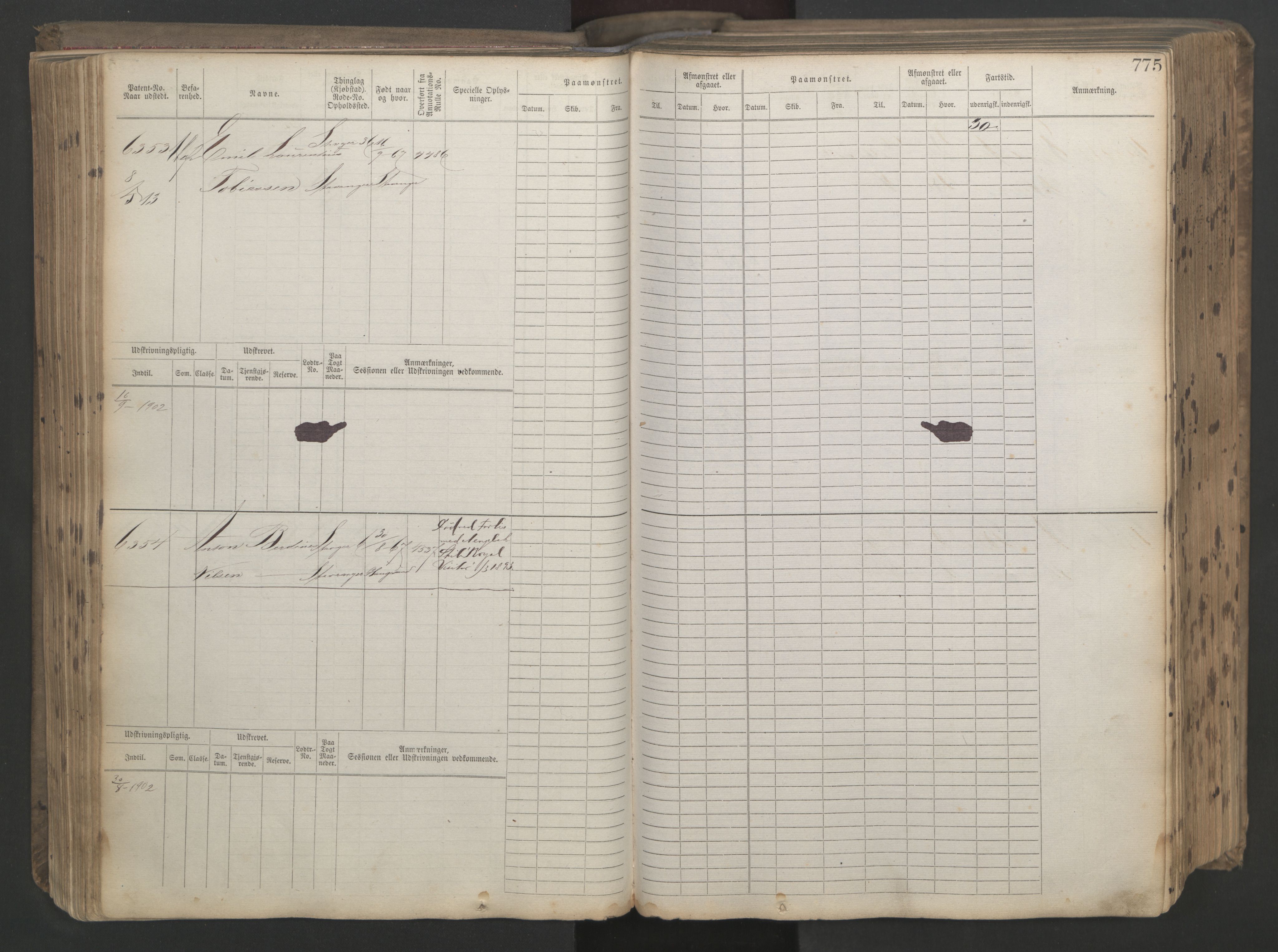 Stavanger sjømannskontor, AV/SAST-A-102006/F/Fb/Fbb/L0021: Sjøfartshovedrulle patnentnr. 6005-7204 (dublett), 1887, s. 179