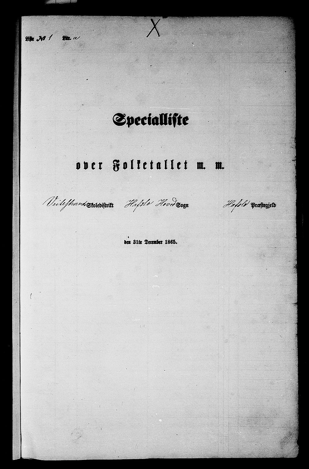 RA, Folketelling 1865 for 1425P Hafslo prestegjeld, 1865, s. 9