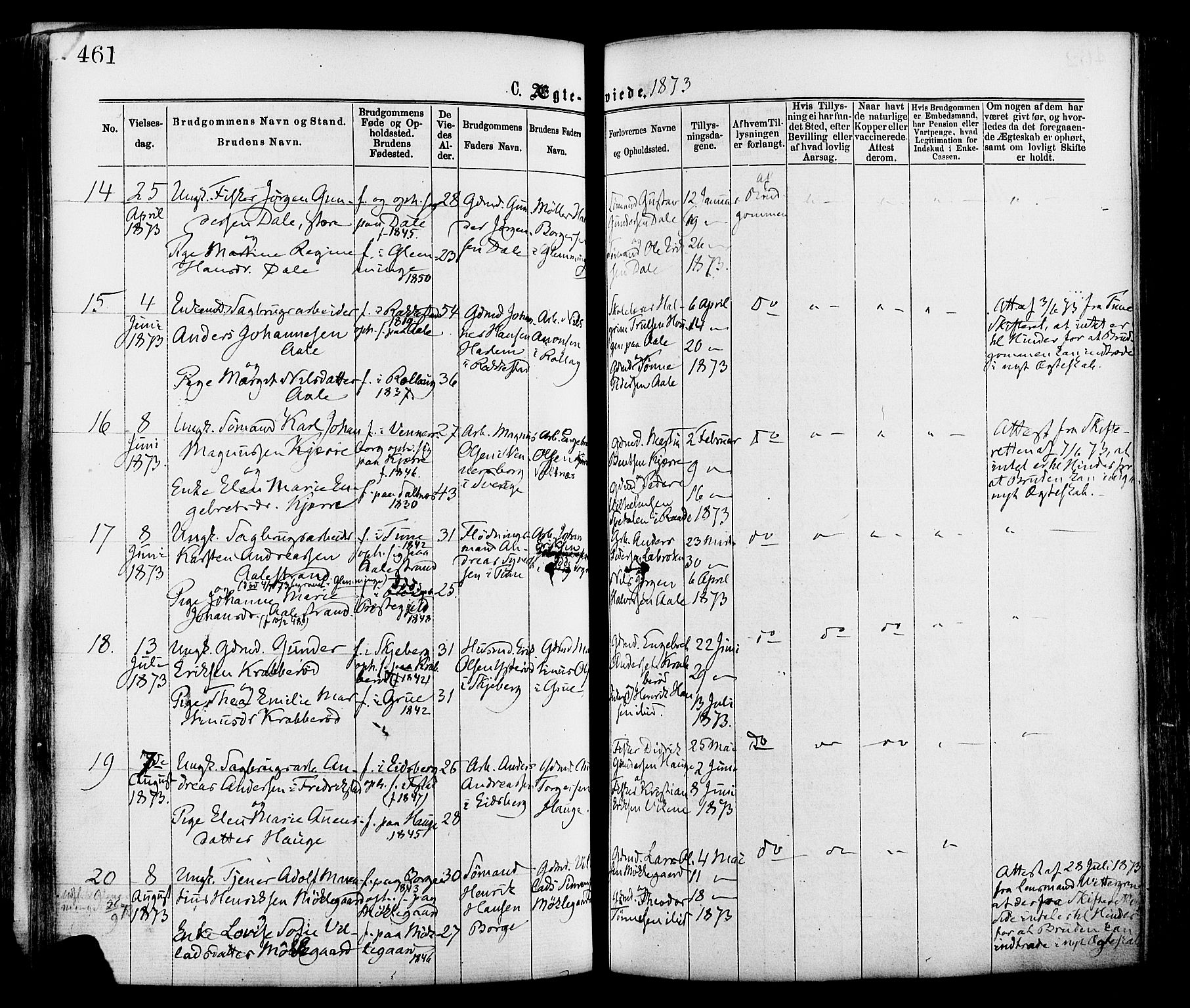 Onsøy prestekontor Kirkebøker, AV/SAO-A-10914/F/Fa/L0004: Ministerialbok nr. I 4, 1861-1877, s. 461