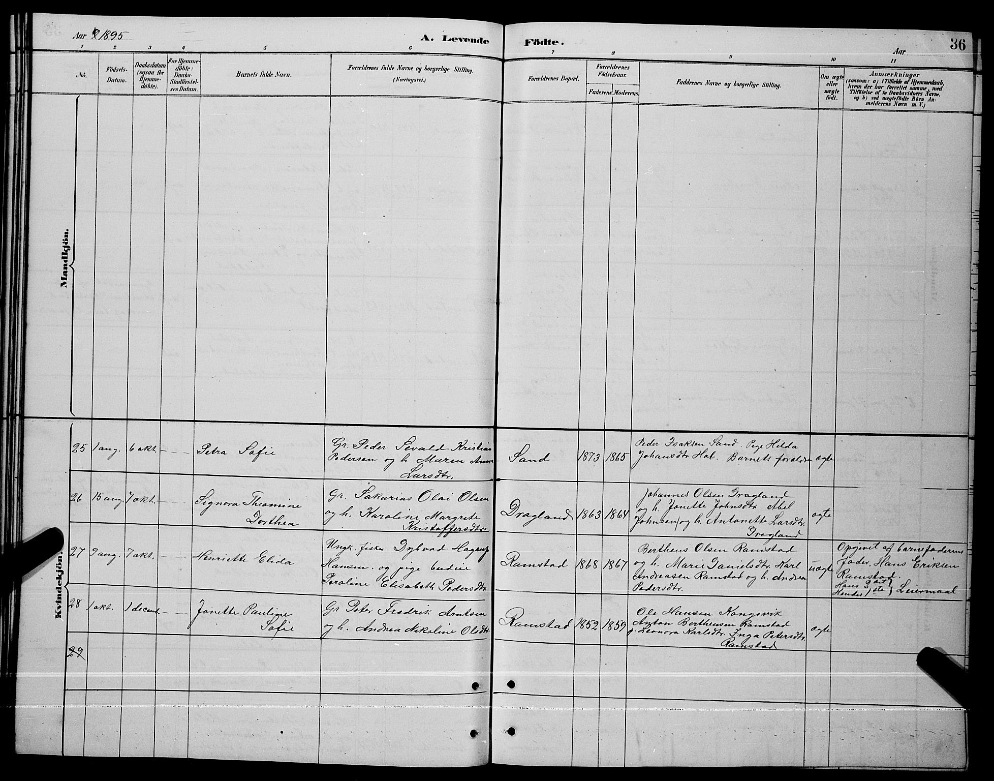 Ministerialprotokoller, klokkerbøker og fødselsregistre - Nordland, AV/SAT-A-1459/865/L0931: Klokkerbok nr. 865C03, 1885-1901, s. 36