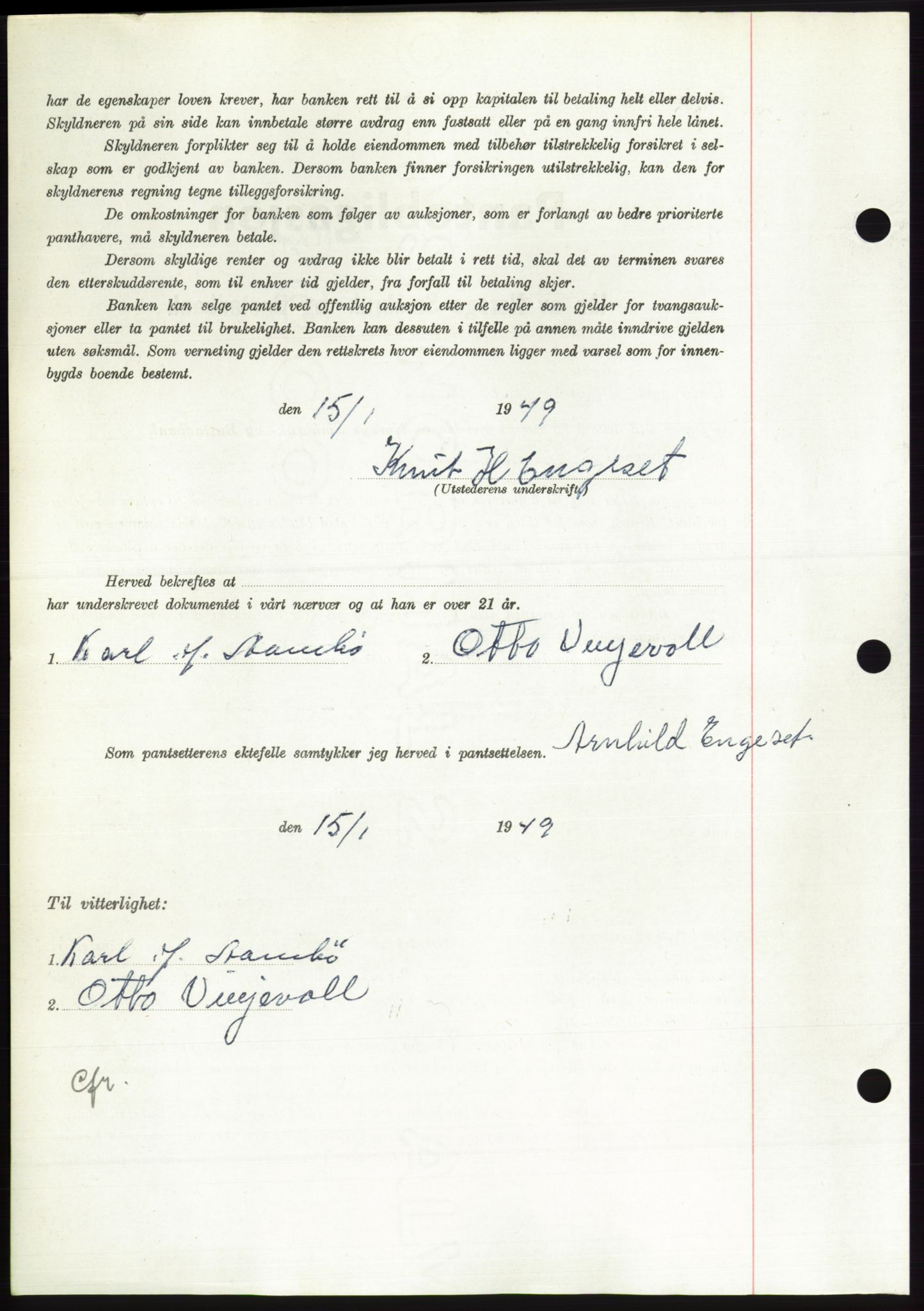 Søre Sunnmøre sorenskriveri, AV/SAT-A-4122/1/2/2C/L0116: Pantebok nr. 4B, 1948-1949, Dagboknr: 112/1949