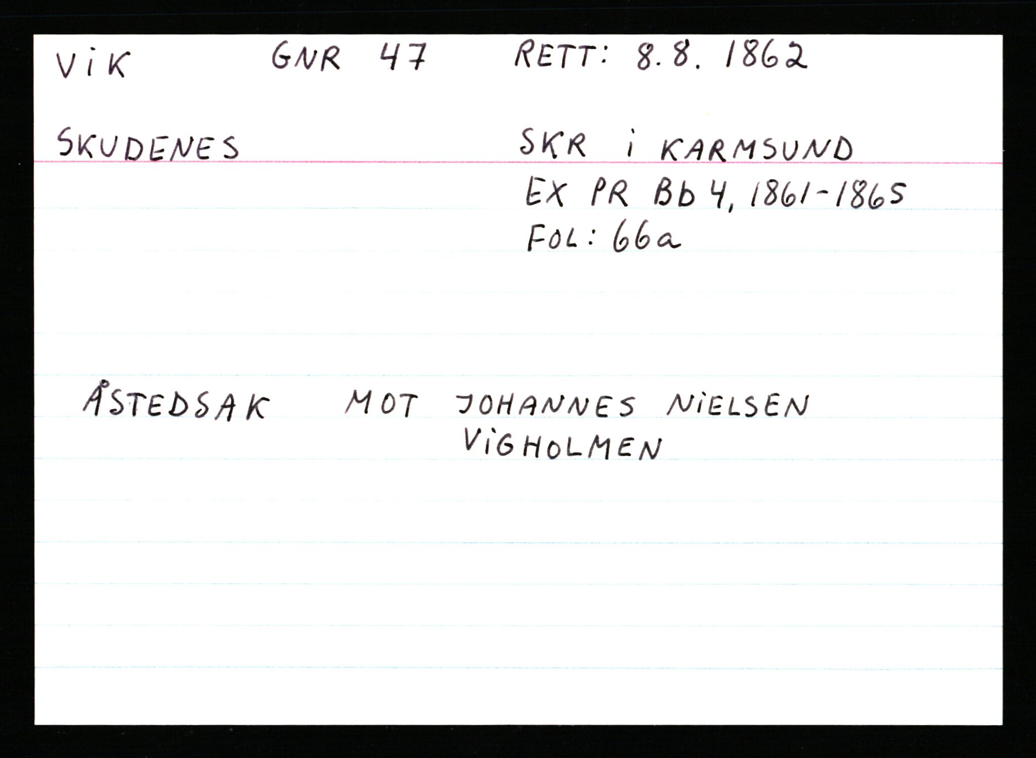 Statsarkivet i Stavanger, AV/SAST-A-101971/03/Y/Ym/L0067: Åstedskort sortert etter gårdsnavn: Vik - Vold, 1600-1950, s. 54