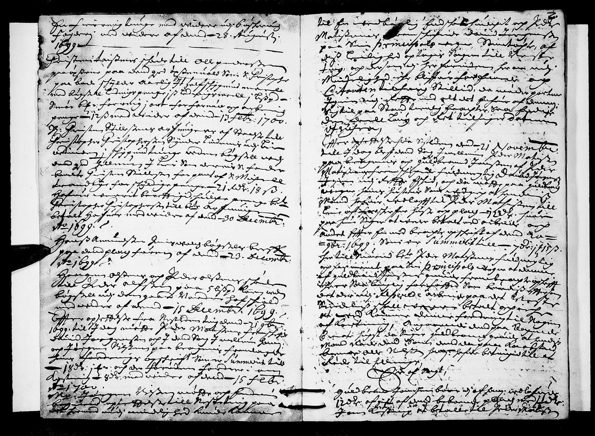 Lier, Røyken og Hurum sorenskriveri, AV/SAKO-A-89/F/Fa/L0038: Tingbok, 1700, s. 2