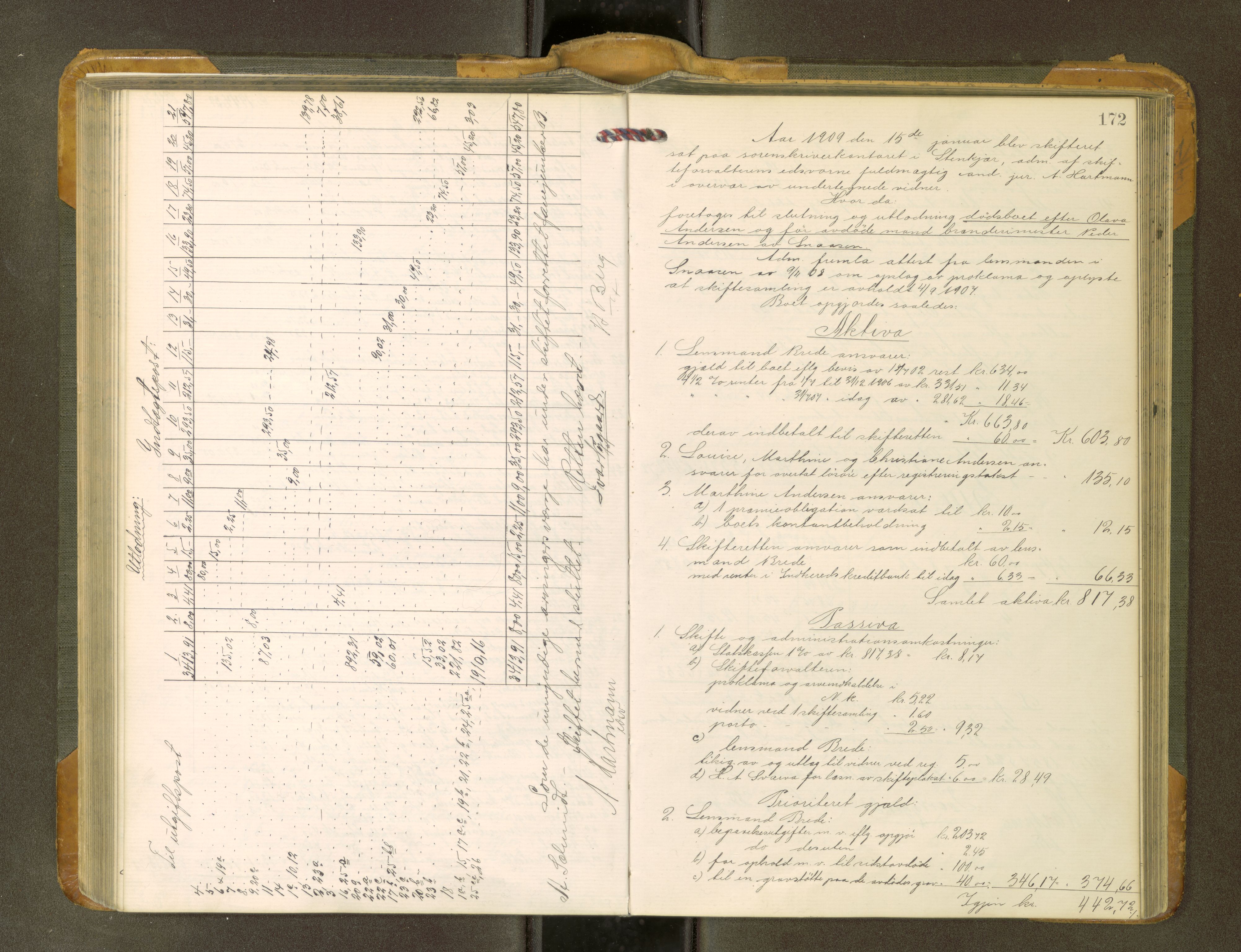 Inderøy sorenskriveri, AV/SAT-A-4147/1/3/3A/L0031: Skifteslutningsprotokoll 6, 1904-1912, s. 172