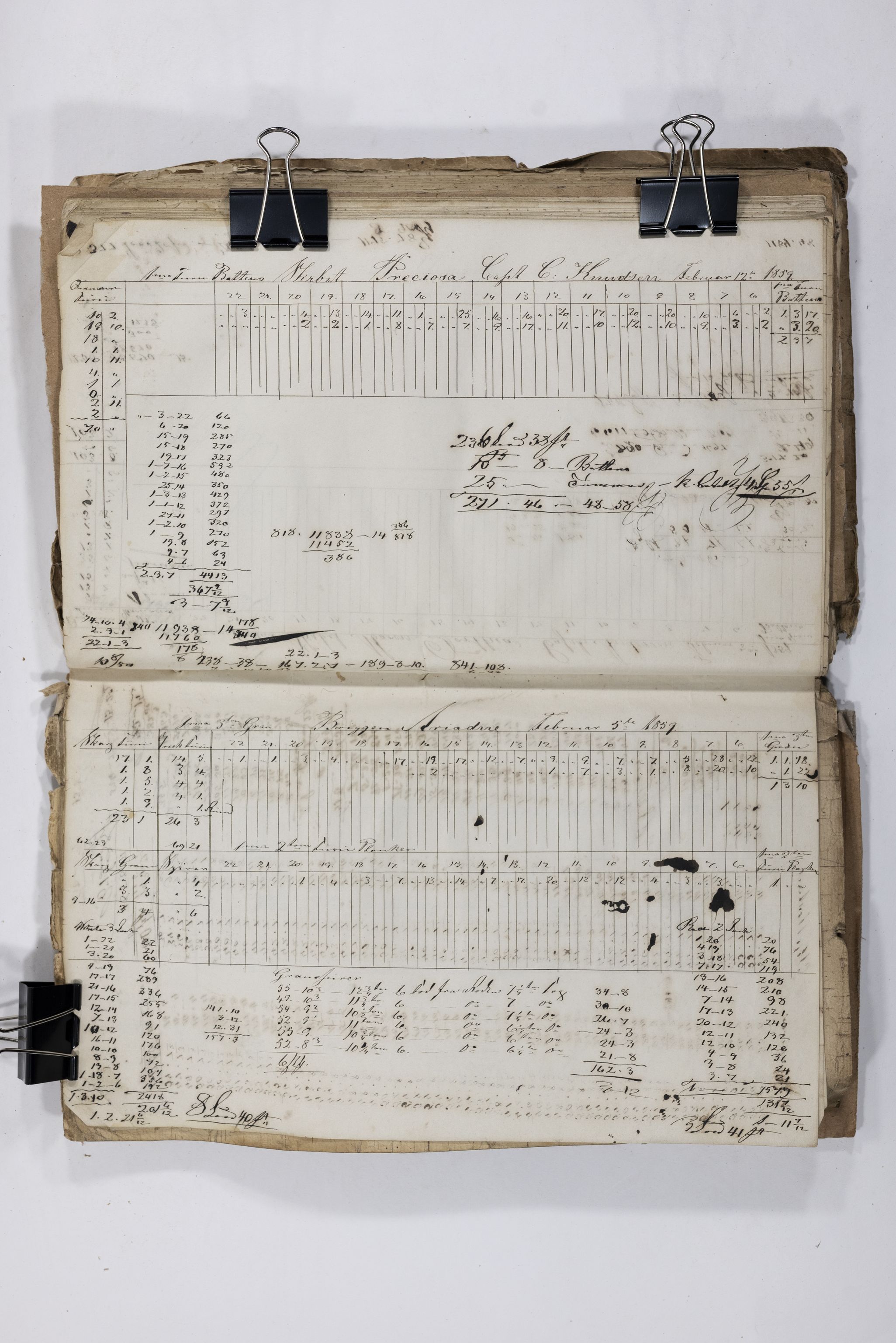 Blehr/ Kjellestad, TEMU/TGM-A-1212/E/Eb/L0007: Ladnings Liste for egne fartøier, 1856-1859, s. 158