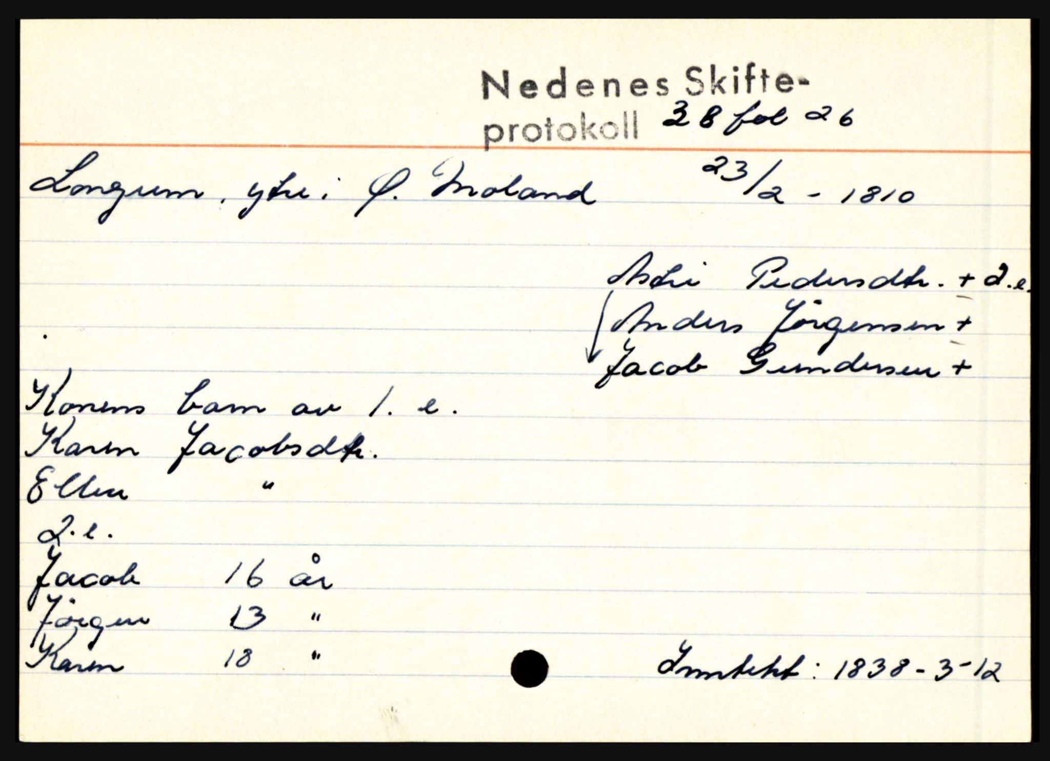 Nedenes sorenskriveri før 1824, AV/SAK-1221-0007/H, s. 18261