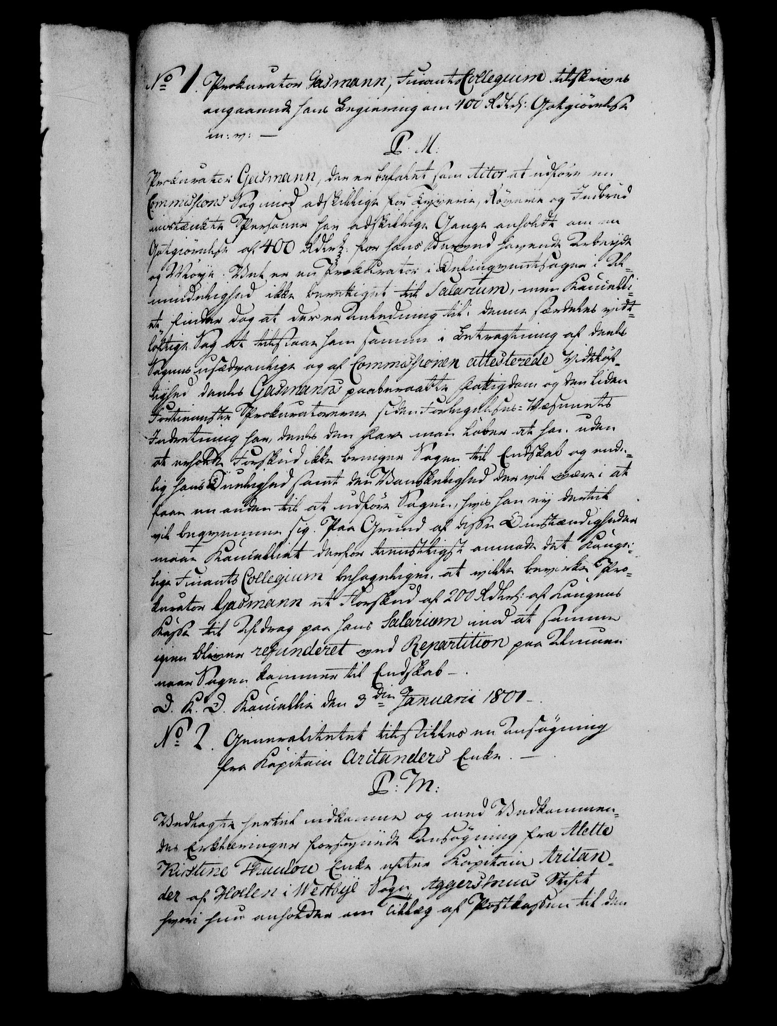 Danske Kanselli 1800-1814, AV/RA-EA-3024/H/Hg/Hga/Hgaa/L0003: Brevbok, 1801