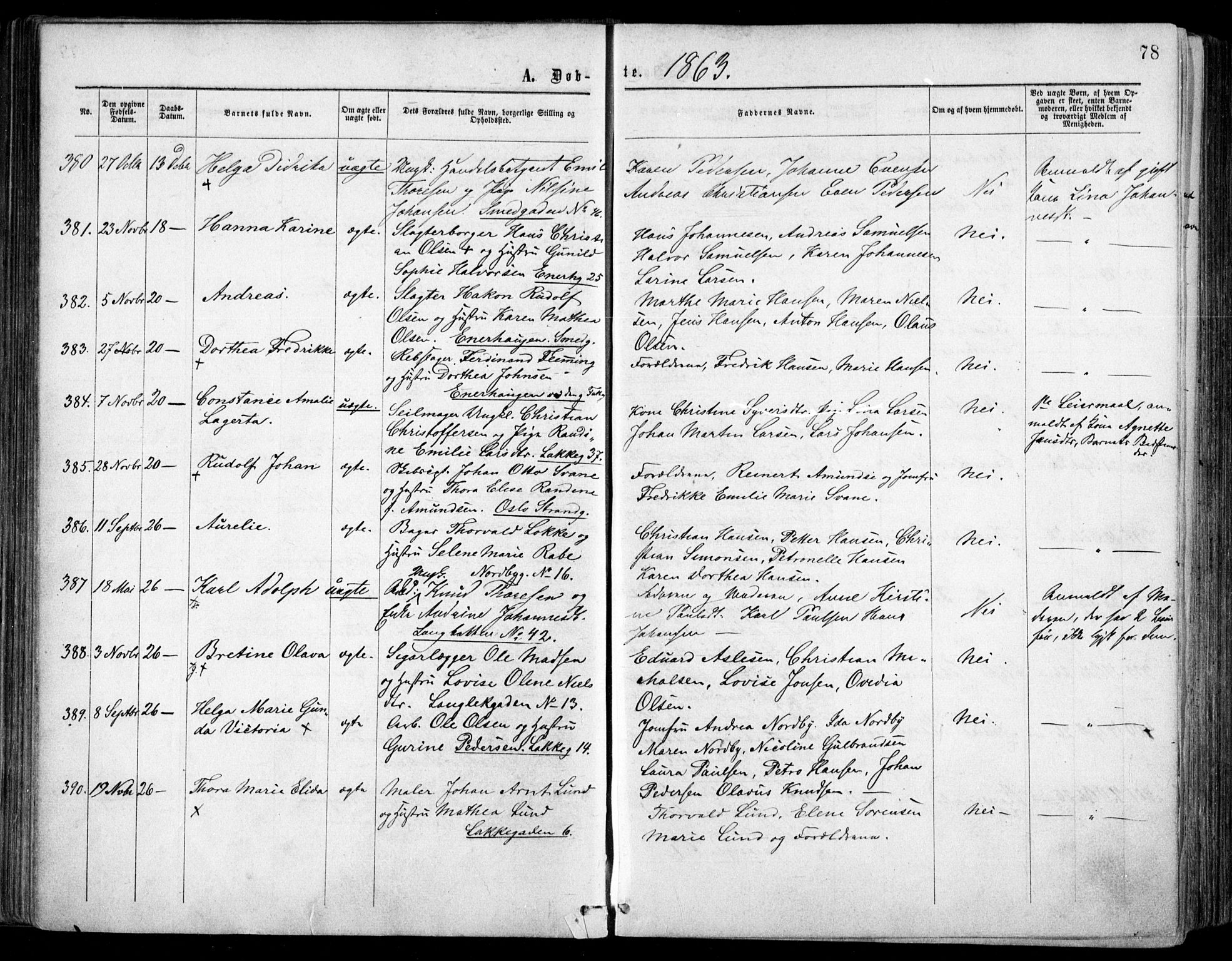 Grønland prestekontor Kirkebøker, AV/SAO-A-10848/F/Fa/L0002: Ministerialbok nr. 2, 1862-1868, s. 78