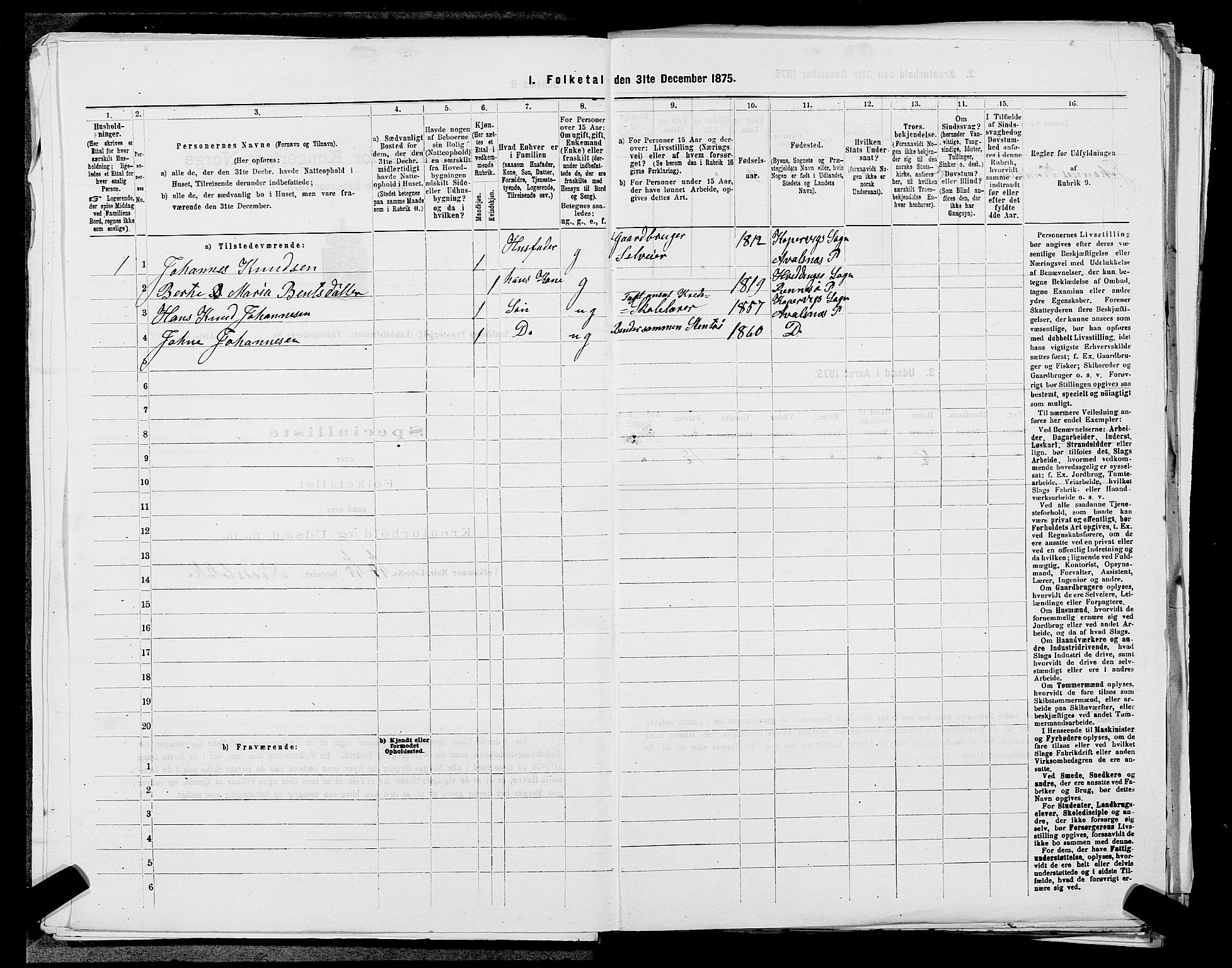 SAST, Folketelling 1875 for 1147L Avaldsnes prestegjeld, Avaldsnes sokn og Kopervik landsokn, 1875, s. 168