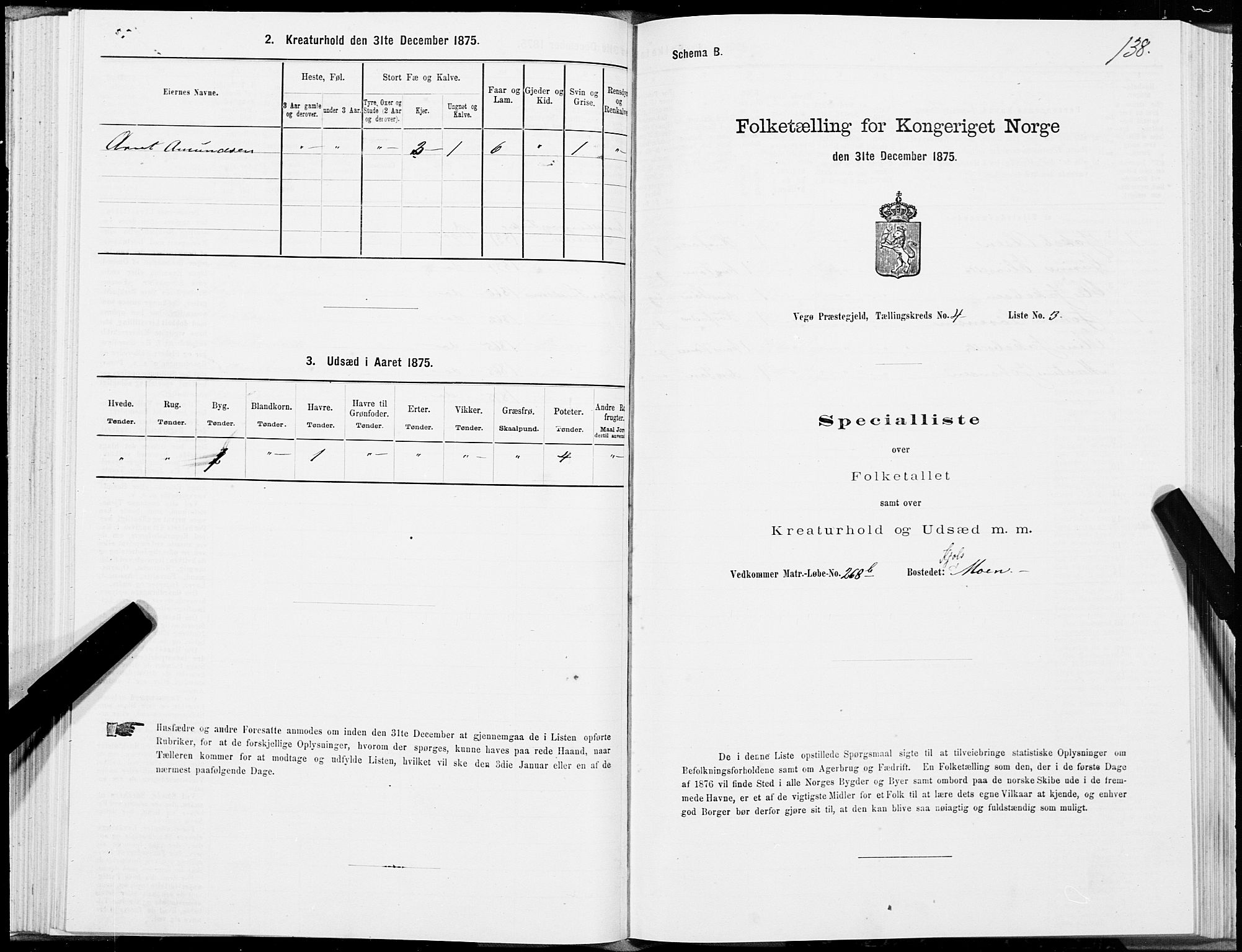 SAT, Folketelling 1875 for 1815P Vega prestegjeld, 1875, s. 2138