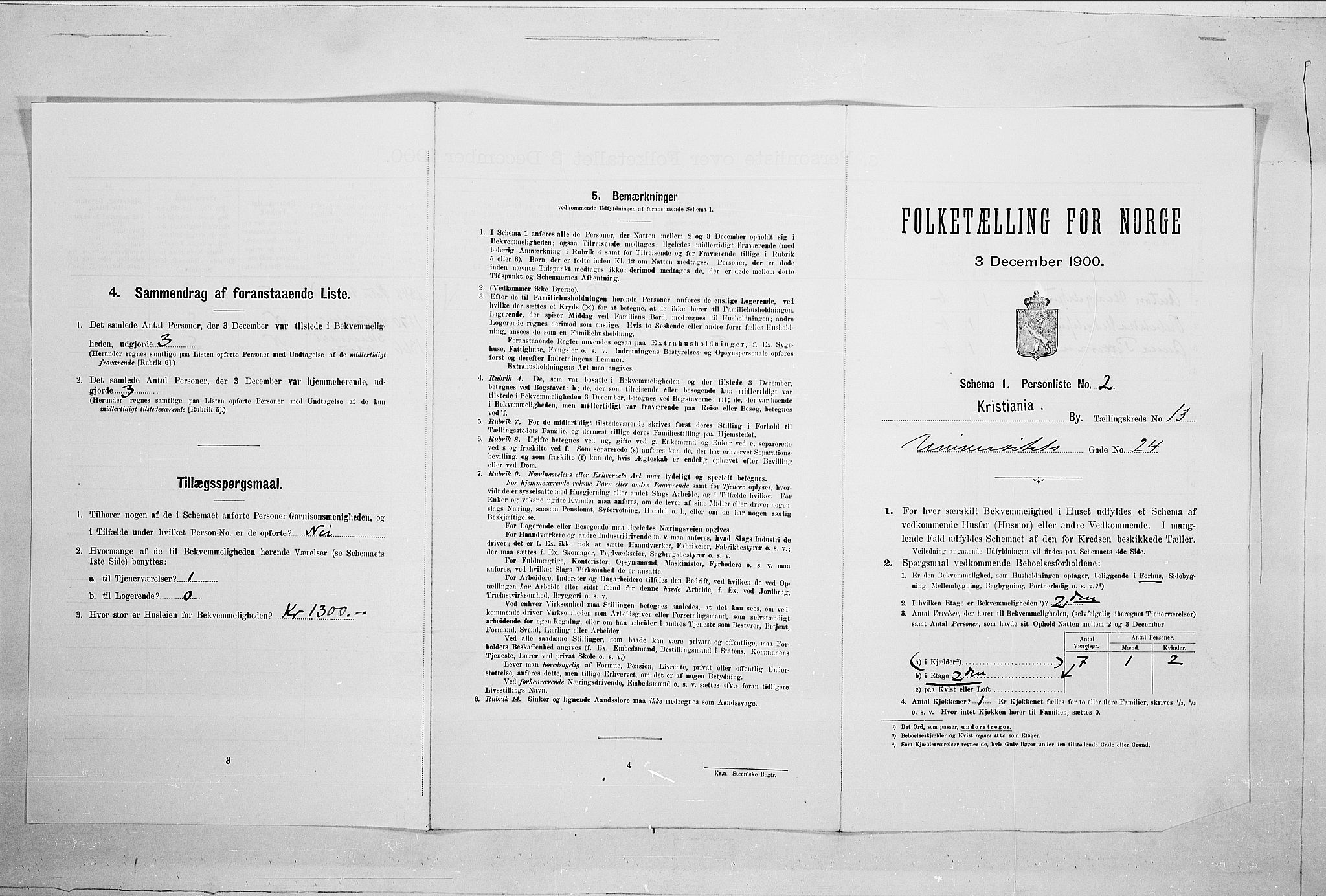 SAO, Folketelling 1900 for 0301 Kristiania kjøpstad, 1900, s. 107984