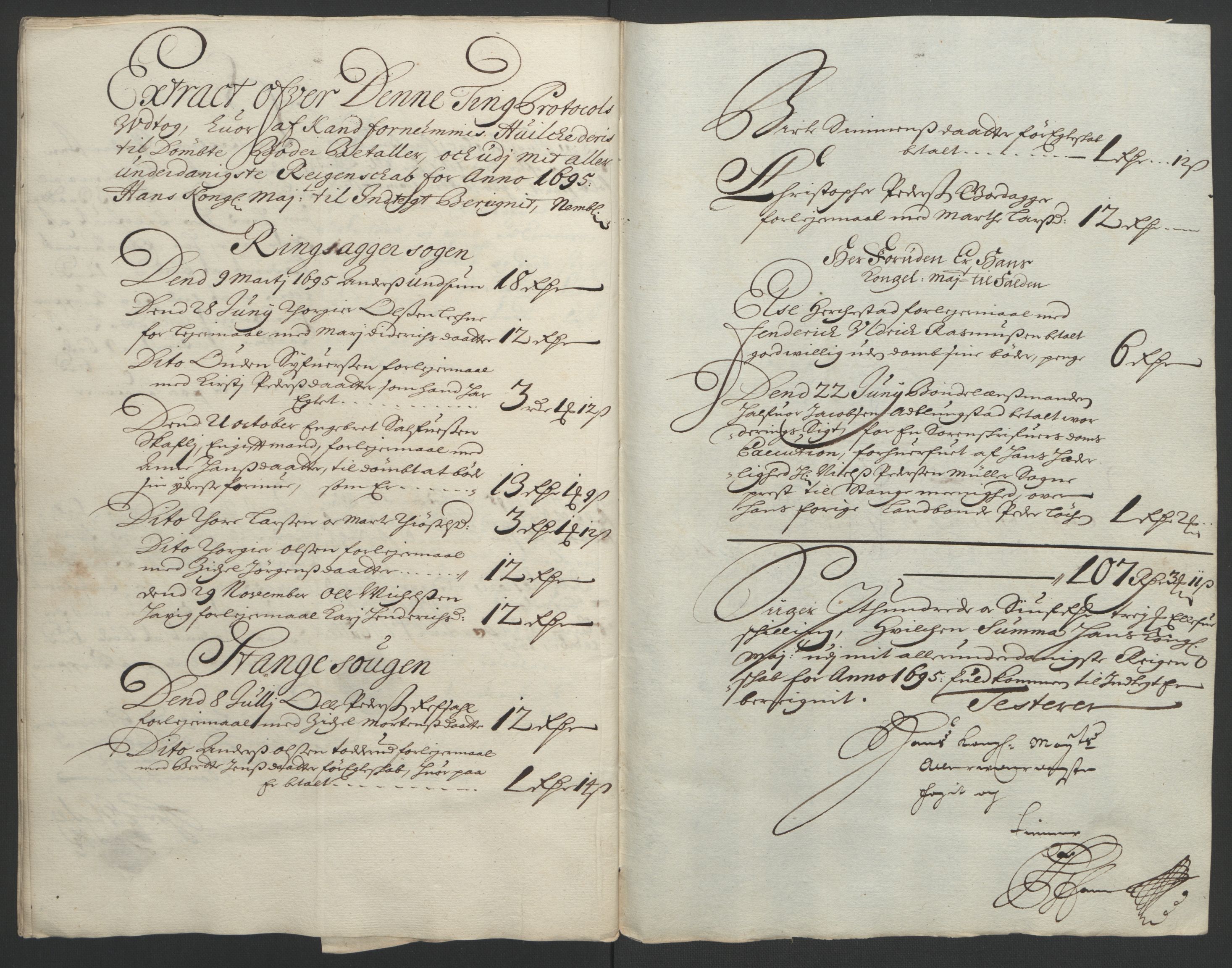 Rentekammeret inntil 1814, Reviderte regnskaper, Fogderegnskap, RA/EA-4092/R16/L1036: Fogderegnskap Hedmark, 1695-1696, s. 79