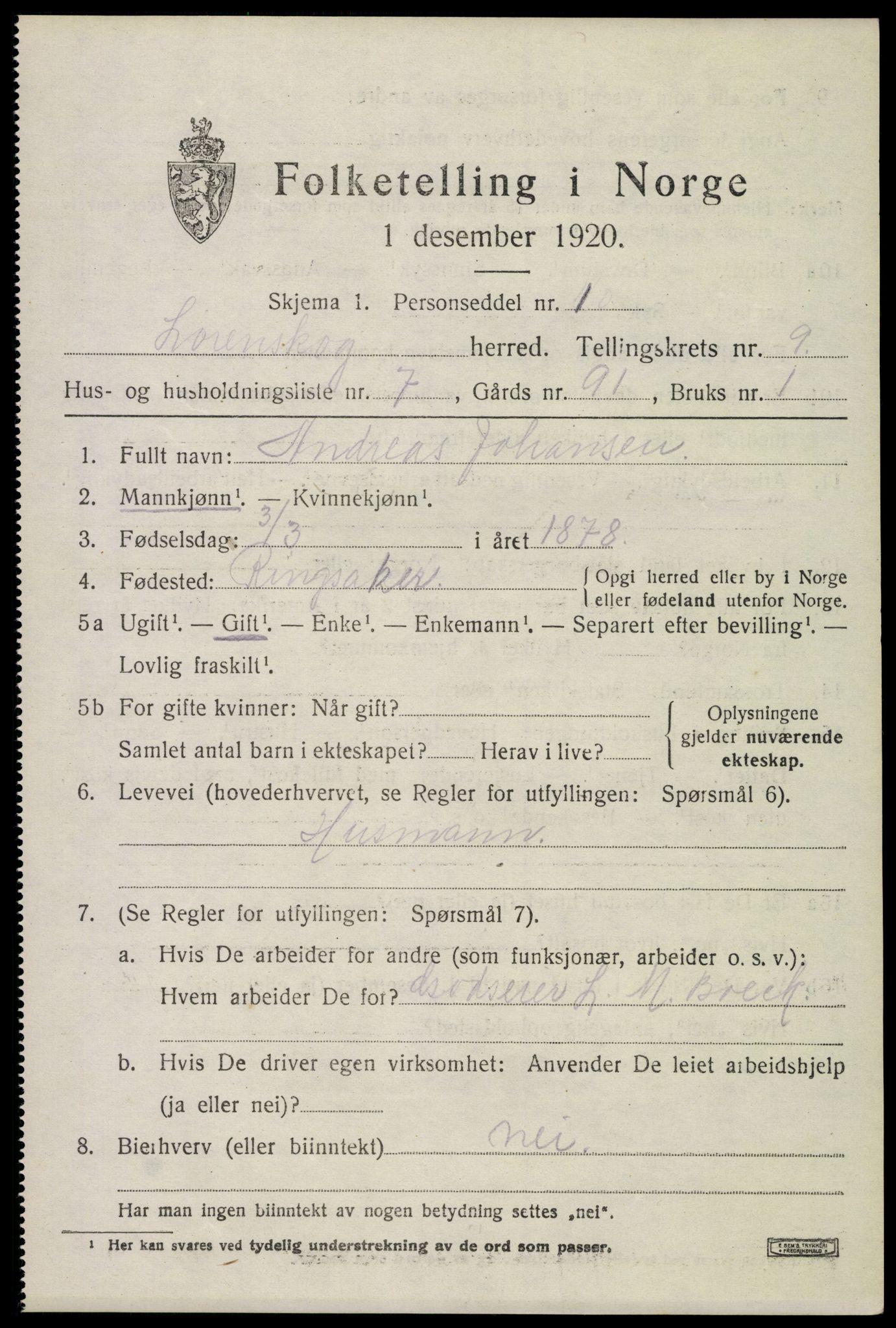 SAO, Folketelling 1920 for 0230 Lørenskog herred, 1920, s. 6834