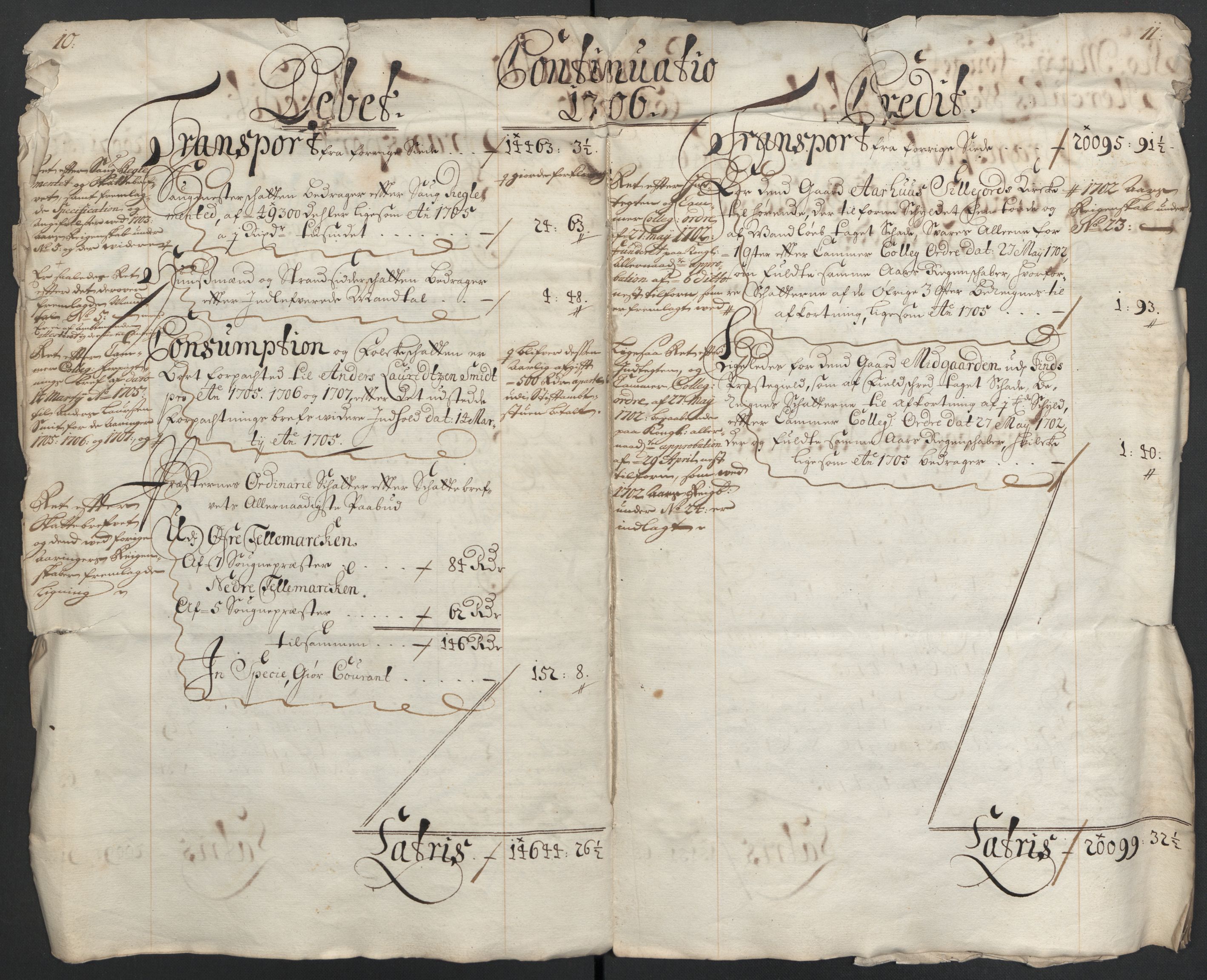 Rentekammeret inntil 1814, Reviderte regnskaper, Fogderegnskap, AV/RA-EA-4092/R36/L2116: Fogderegnskap Øvre og Nedre Telemark og Bamble, 1706-1707, s. 8