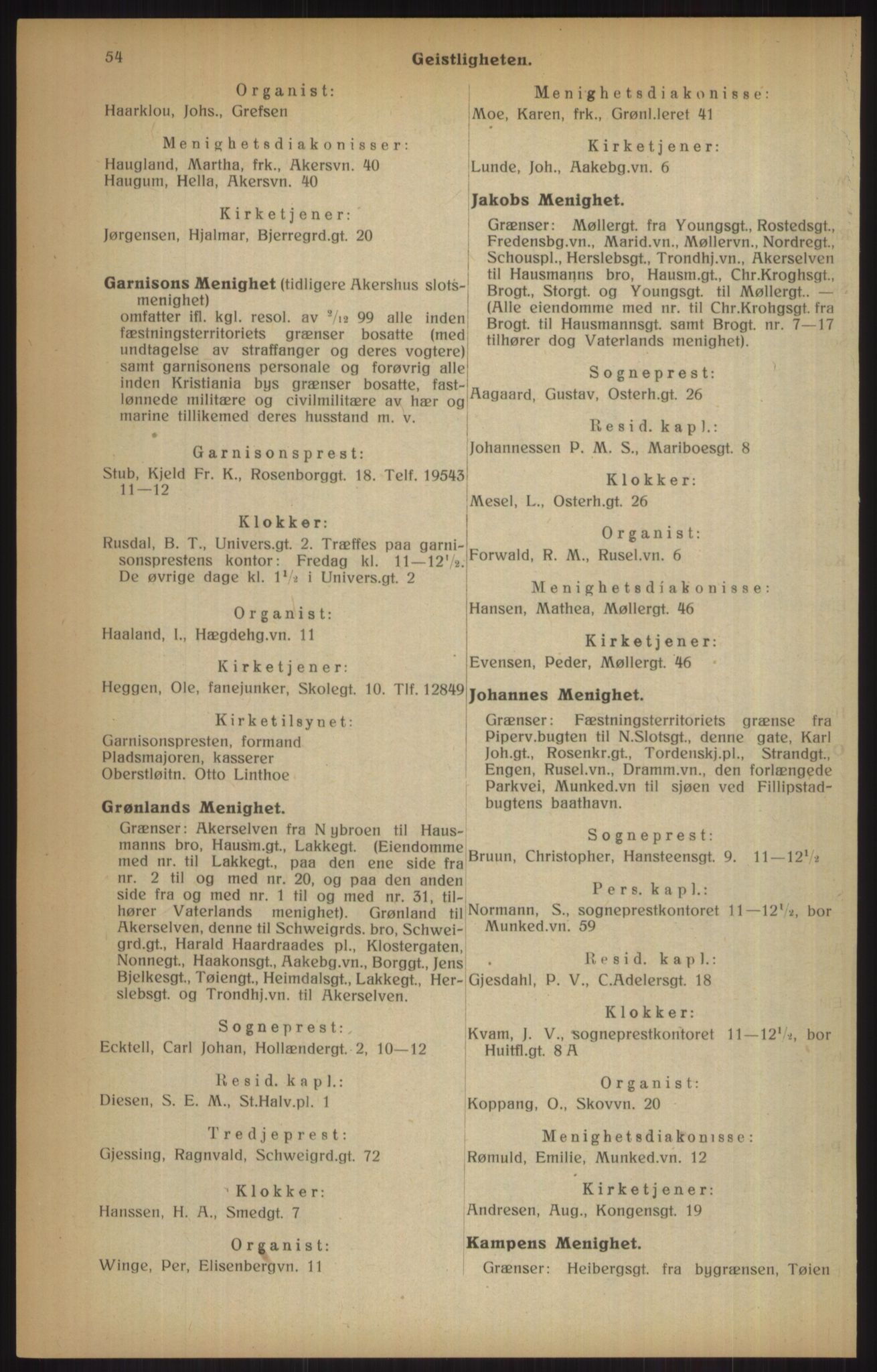 Kristiania/Oslo adressebok, PUBL/-, 1915, s. 54