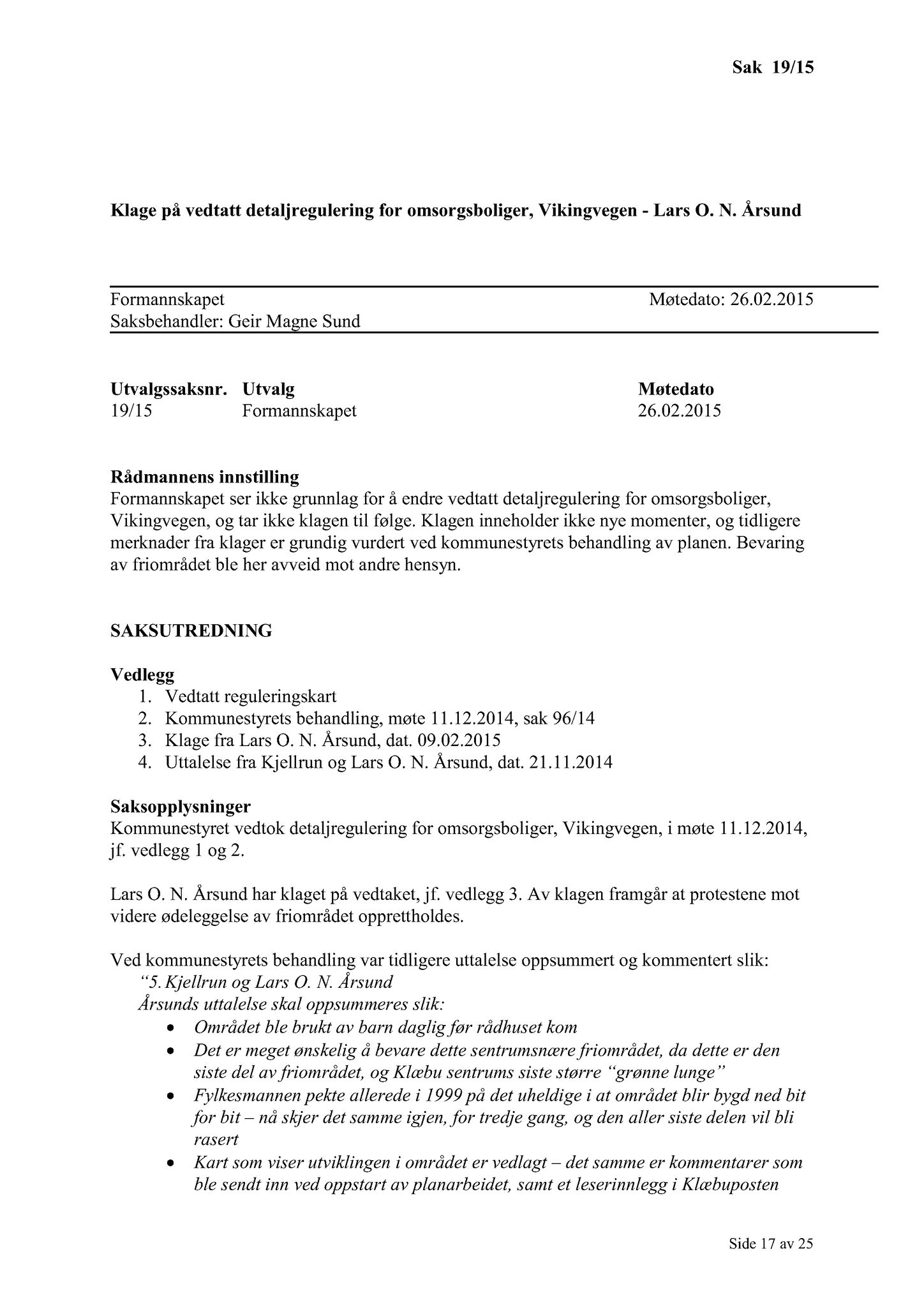 Klæbu Kommune, TRKO/KK/02-FS/L008: Formannsskapet - Møtedokumenter, 2015, s. 444