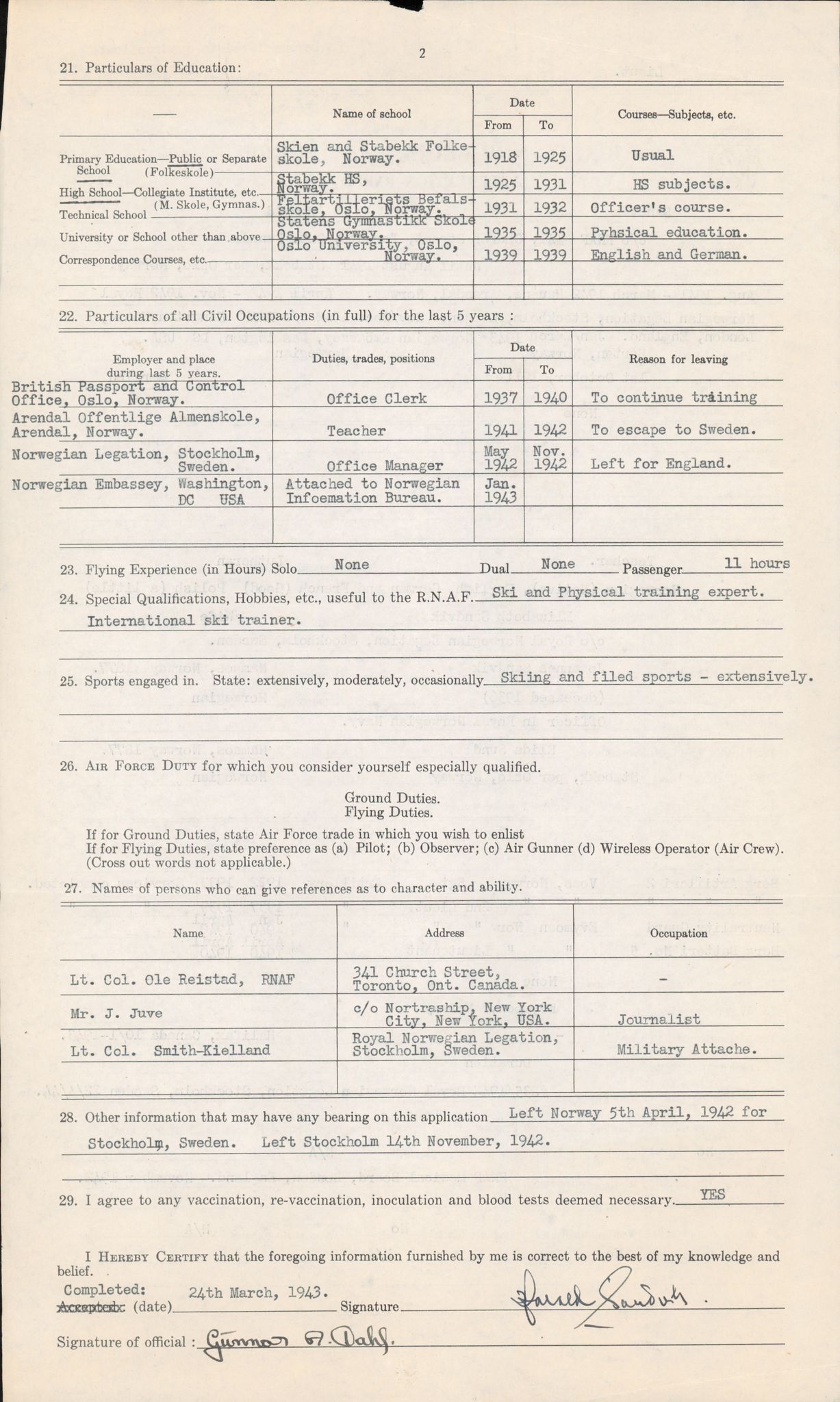 Forsvaret, Forsvarets overkommando/Luftforsvarsstaben, AV/RA-RAFA-4079/P/Pa/L0028: Personellpapirer, 1911, s. 75