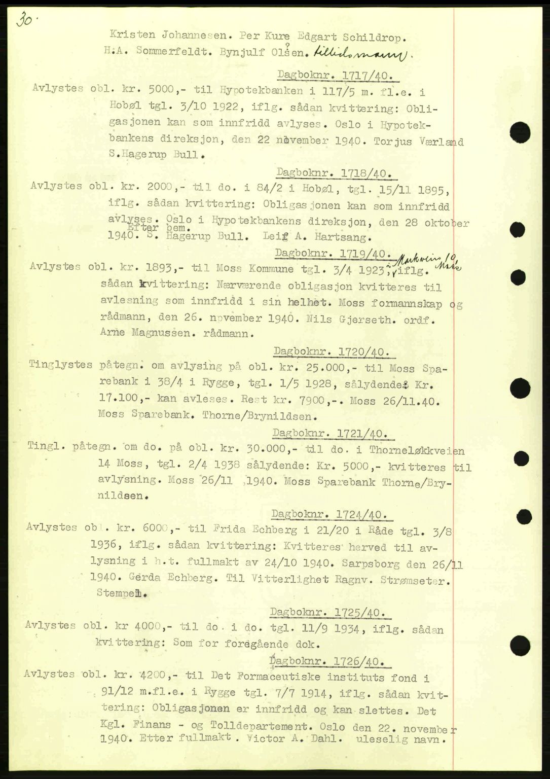 Moss sorenskriveri, SAO/A-10168: Pantebok nr. B10, 1940-1941, Dagboknr: 1717/1940