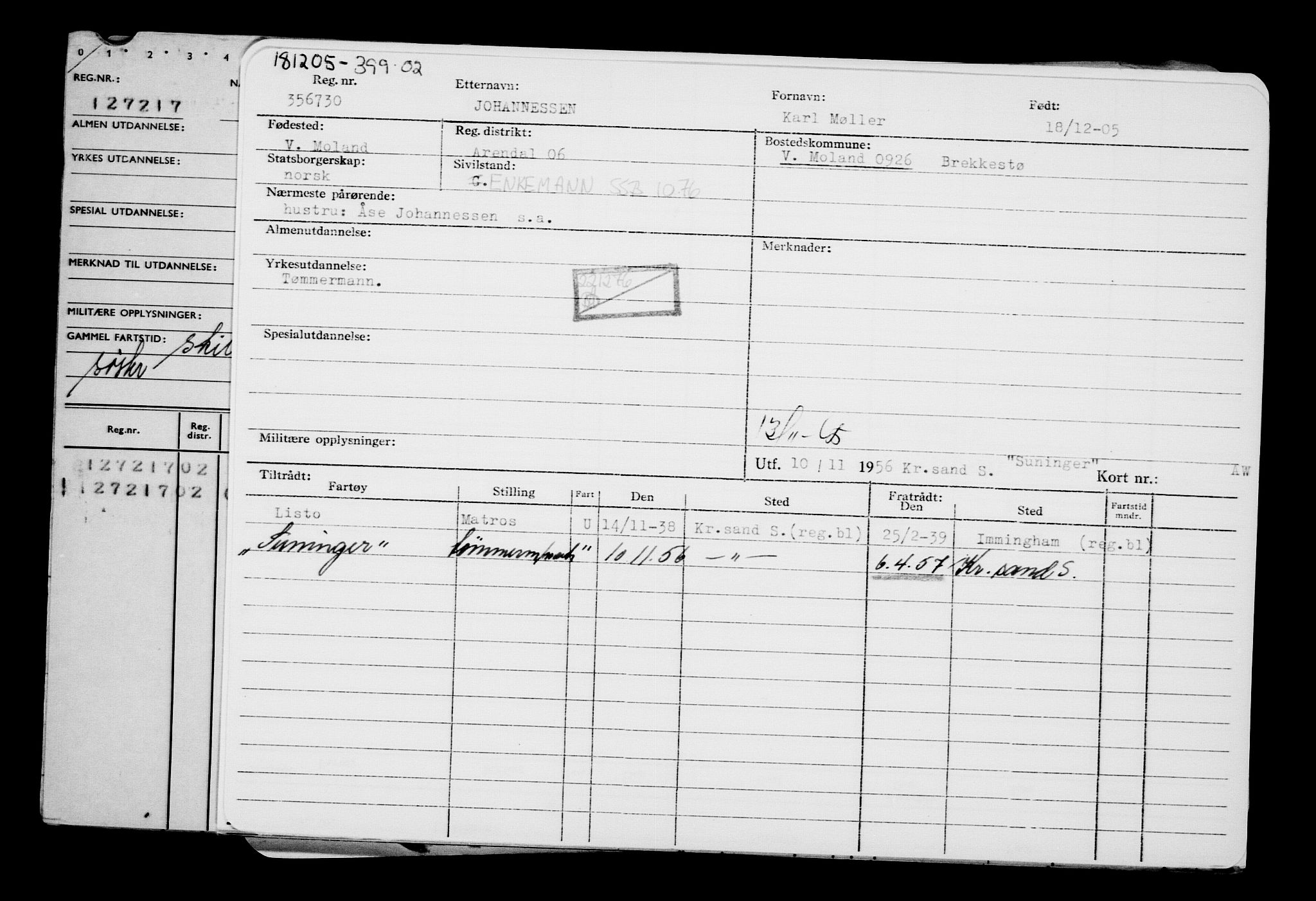 Direktoratet for sjømenn, AV/RA-S-3545/G/Gb/L0062: Hovedkort, 1905, s. 445