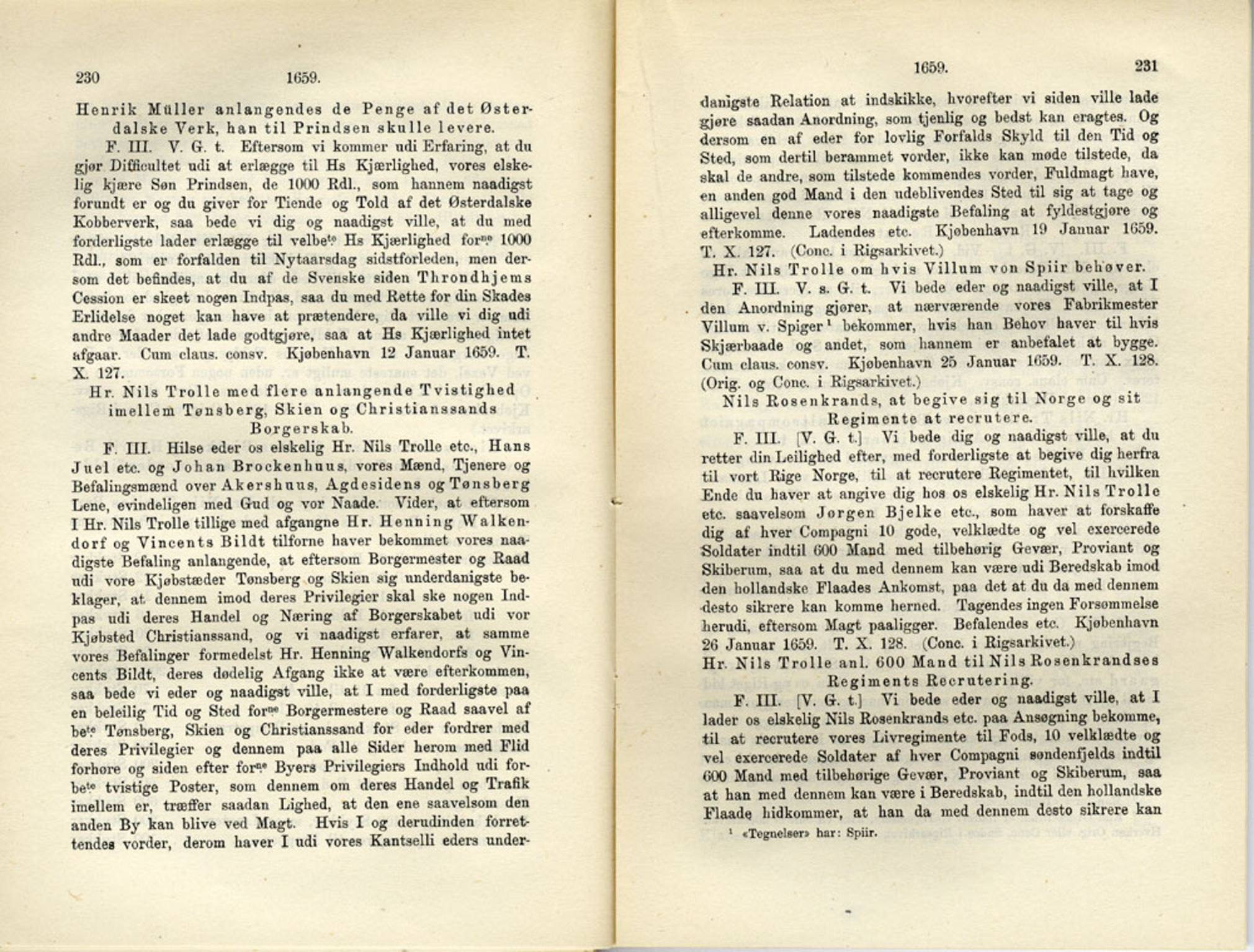 Publikasjoner utgitt av Det Norske Historiske Kildeskriftfond, PUBL/-/-/-: Norske Rigs-Registranter, bind 12, 1657-1660, s. 230-231