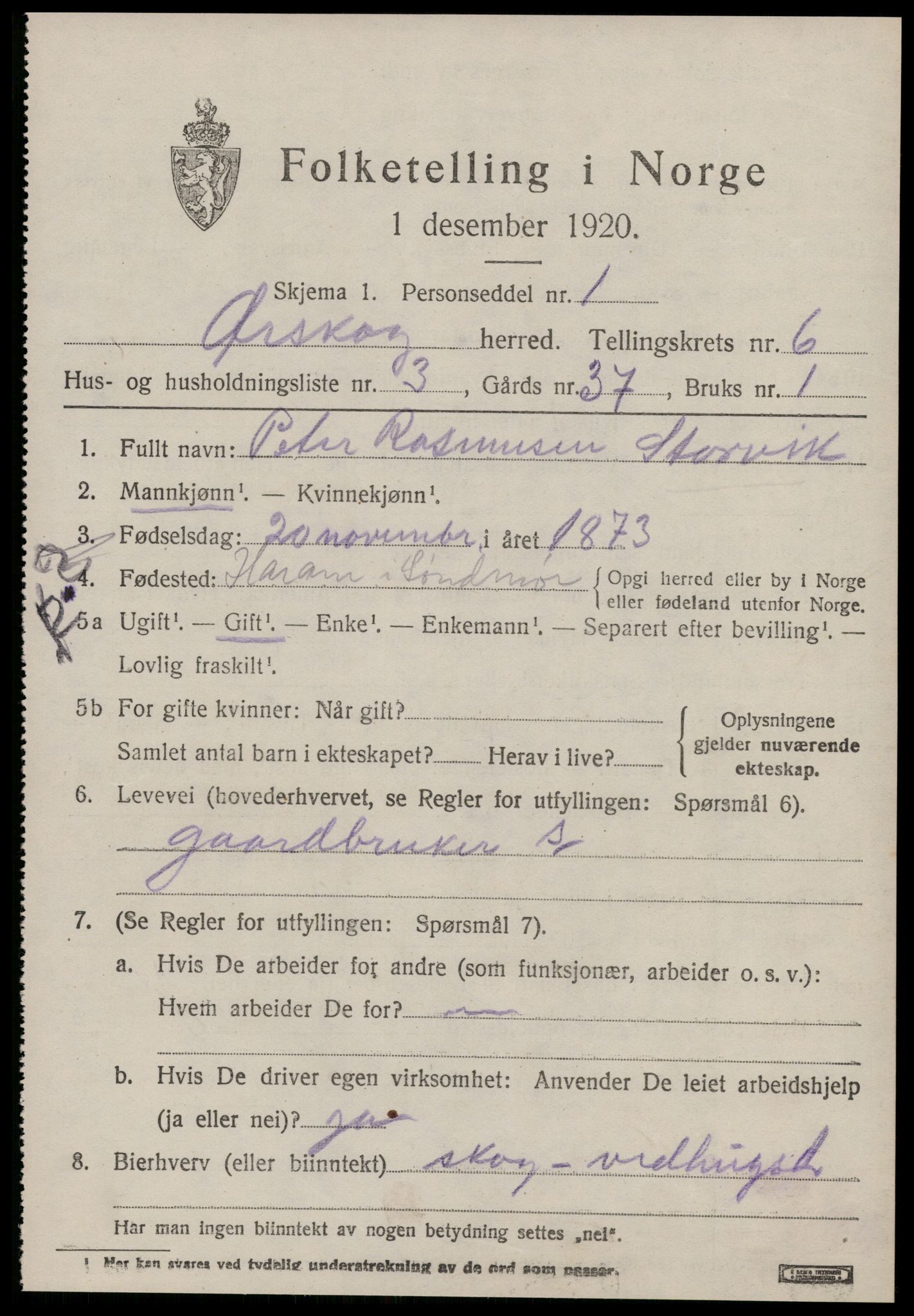SAT, Folketelling 1920 for 1527 Ørskog herred, 1920, s. 3308