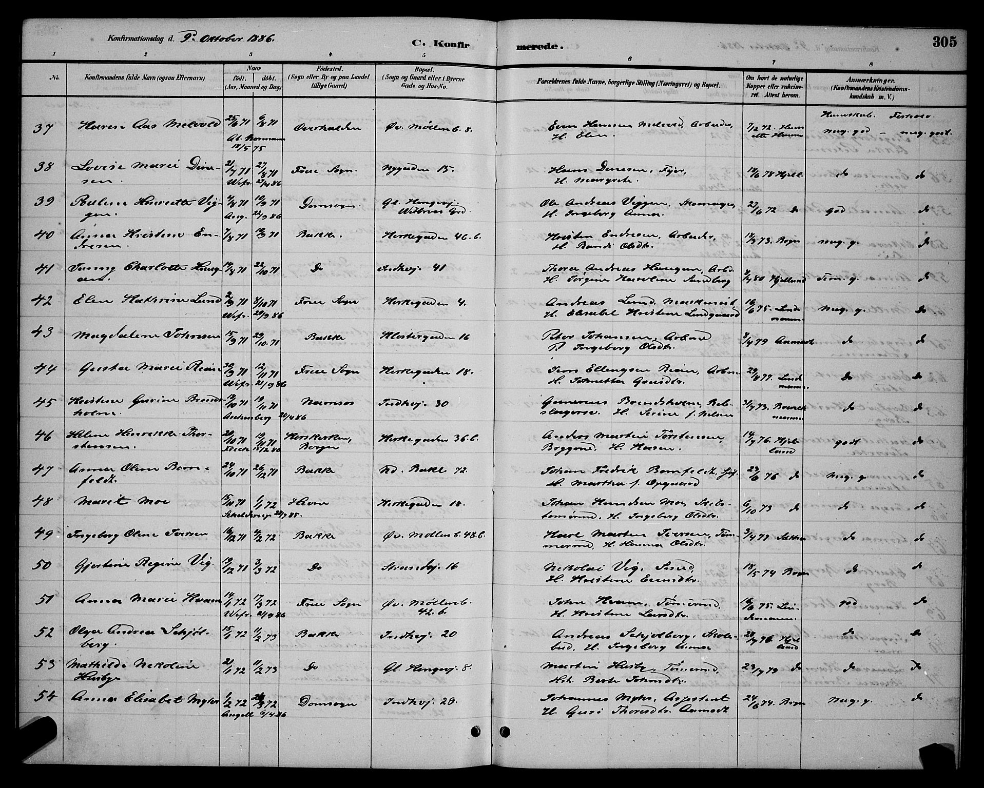 Ministerialprotokoller, klokkerbøker og fødselsregistre - Sør-Trøndelag, AV/SAT-A-1456/604/L0222: Klokkerbok nr. 604C05, 1886-1895, s. 305