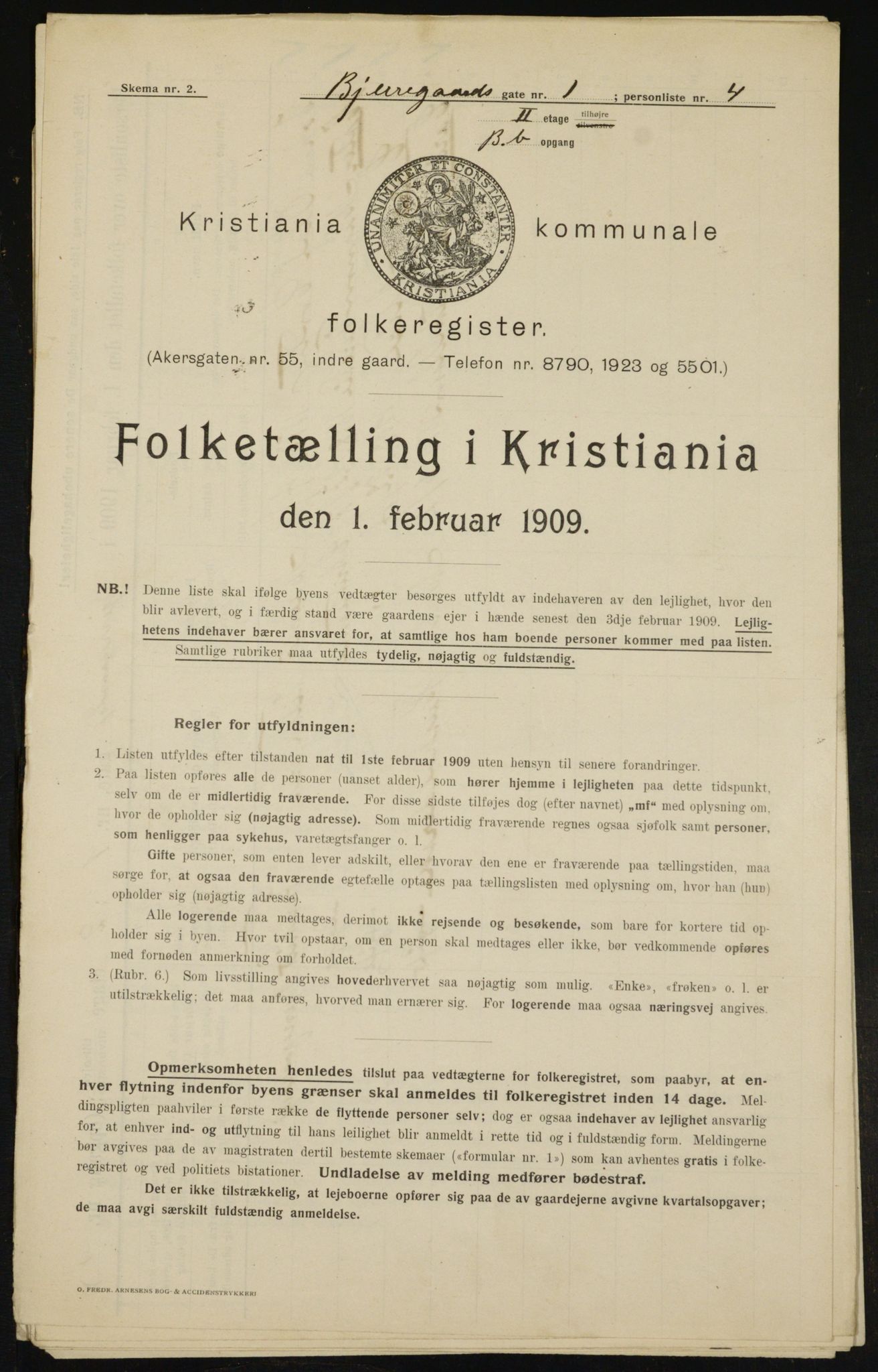 OBA, Kommunal folketelling 1.2.1909 for Kristiania kjøpstad, 1909, s. 5104
