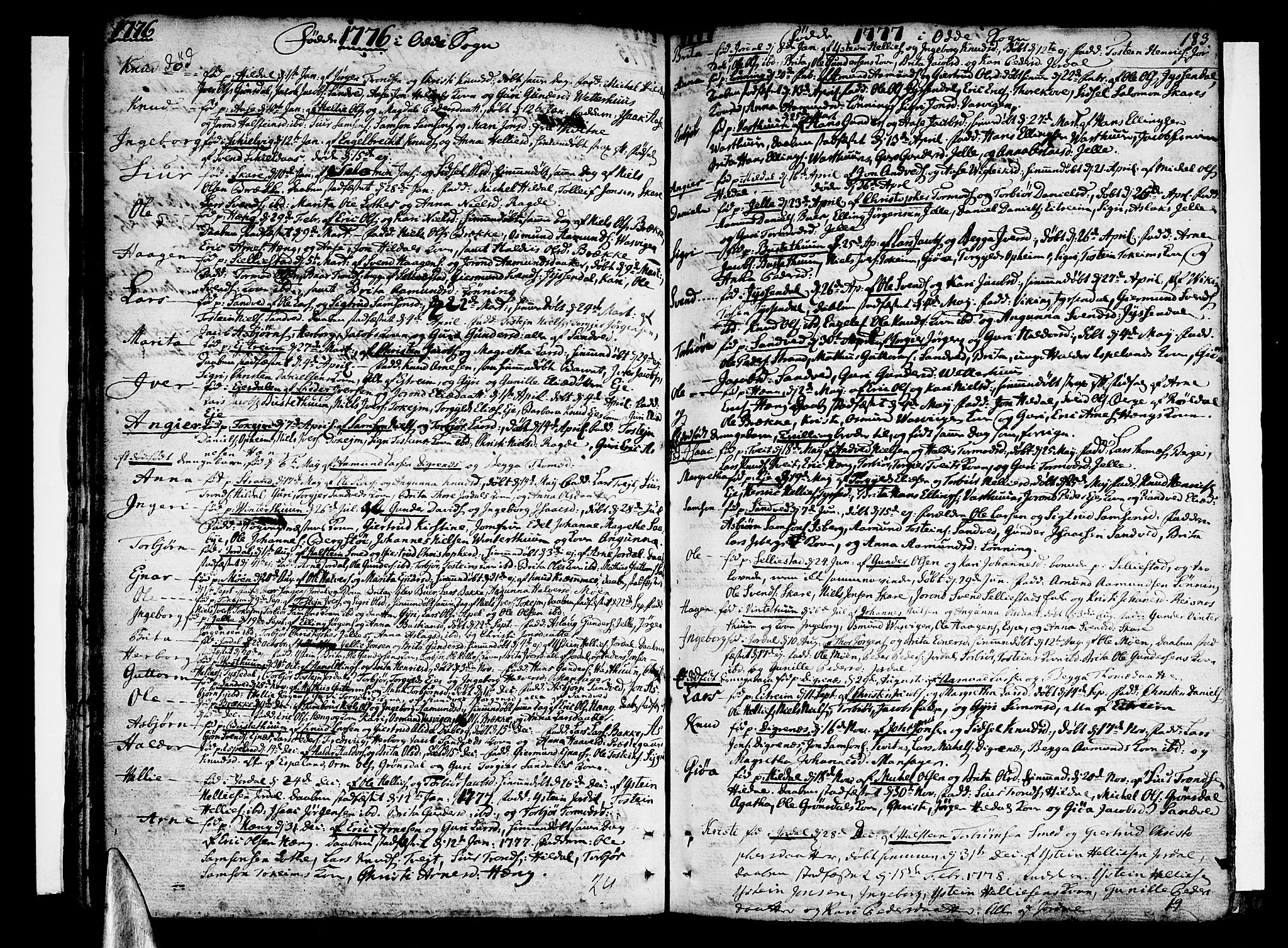 Ullensvang sokneprestembete, SAB/A-78701/H/Haa: Ministerialbok nr. A 6 /3, 1758-1788, s. 183
